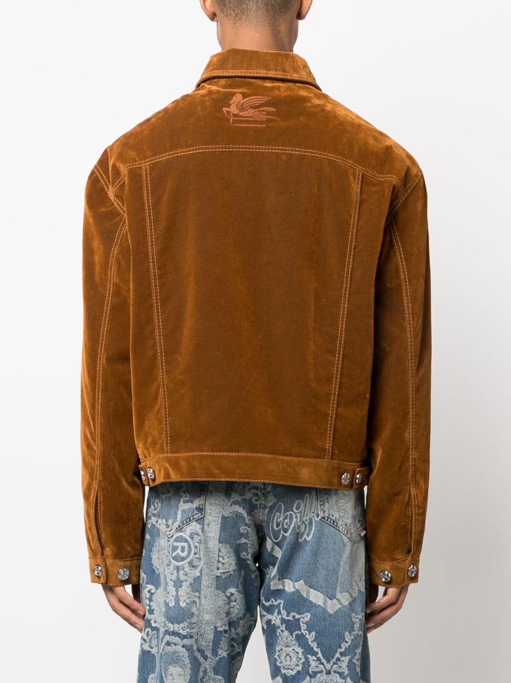 logo-embroidered cotton jacket - 4