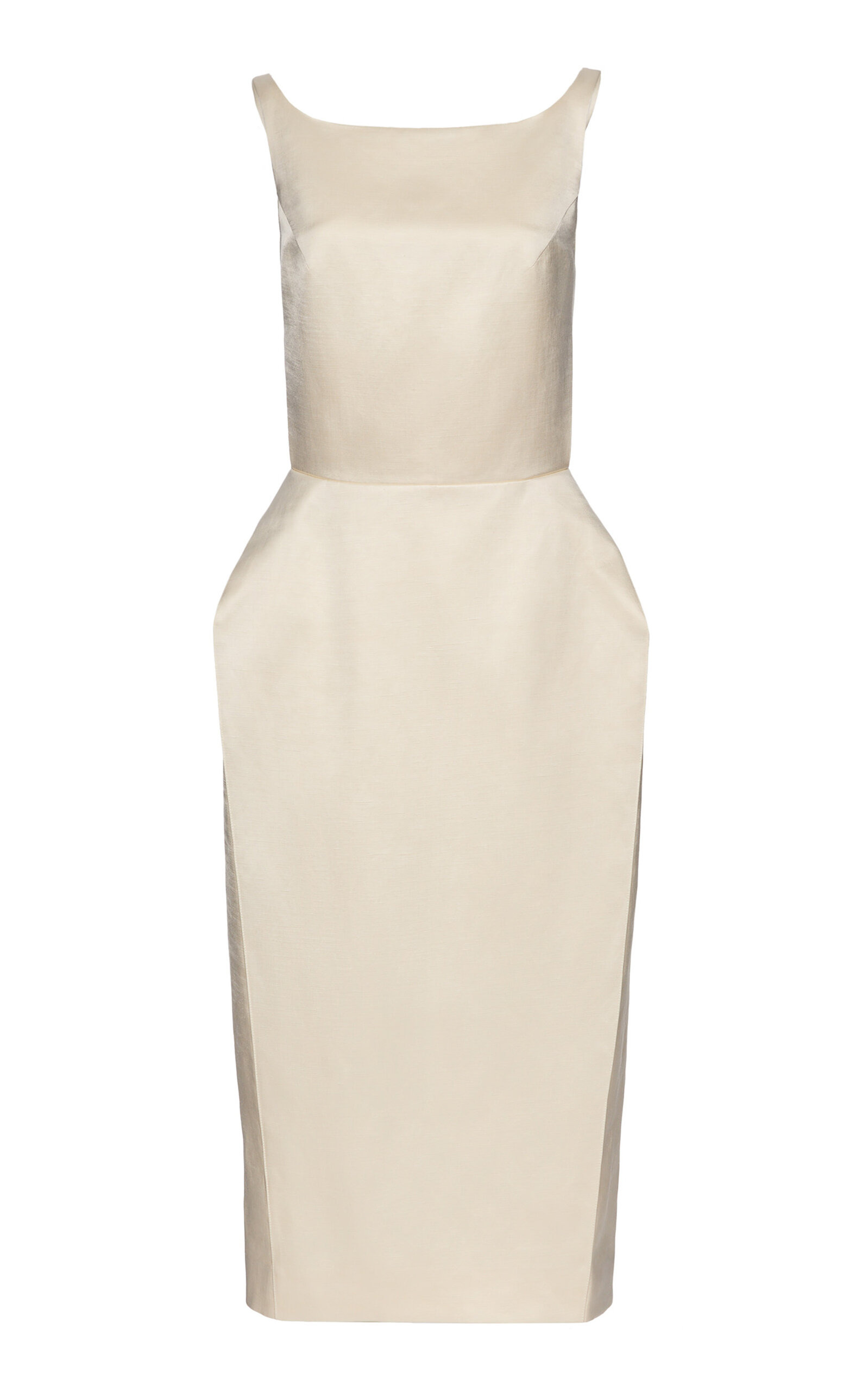 Jewel Neck Midi Dress ivory - 1