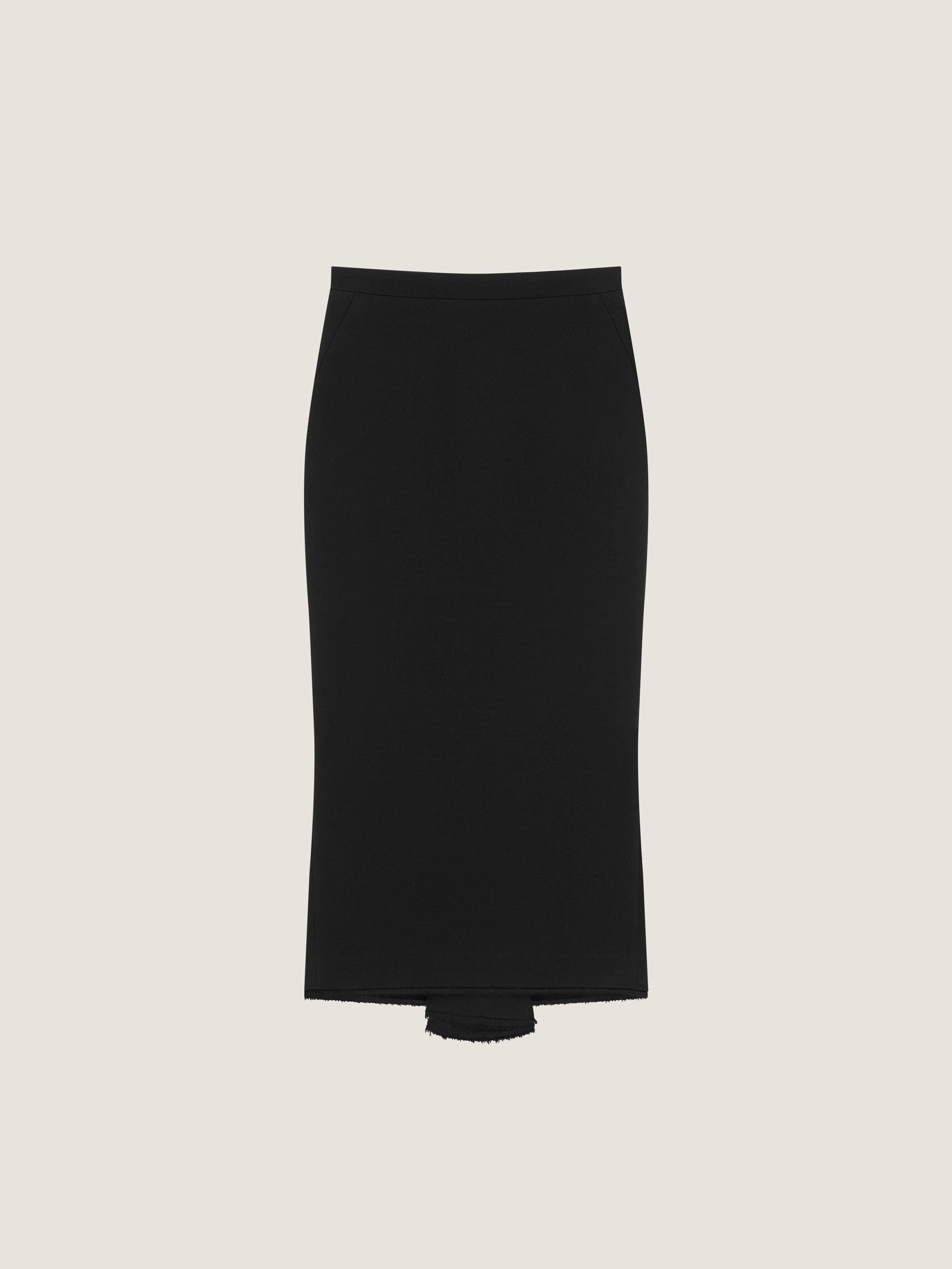 MIDI KICKBACK SKIRT IN WOOL - 1