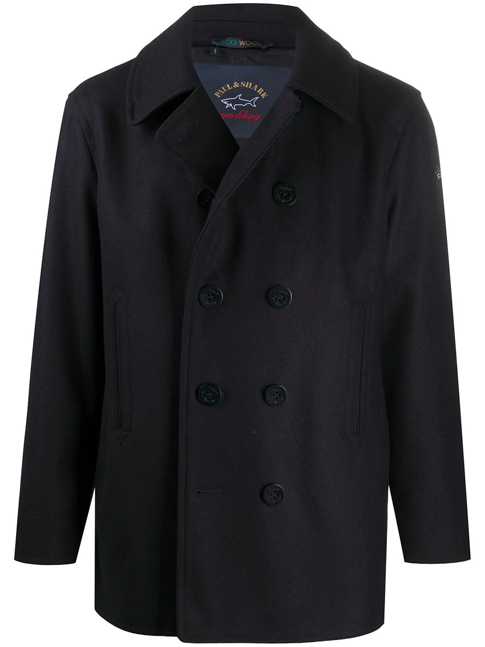 fitted double breasted coat - 1