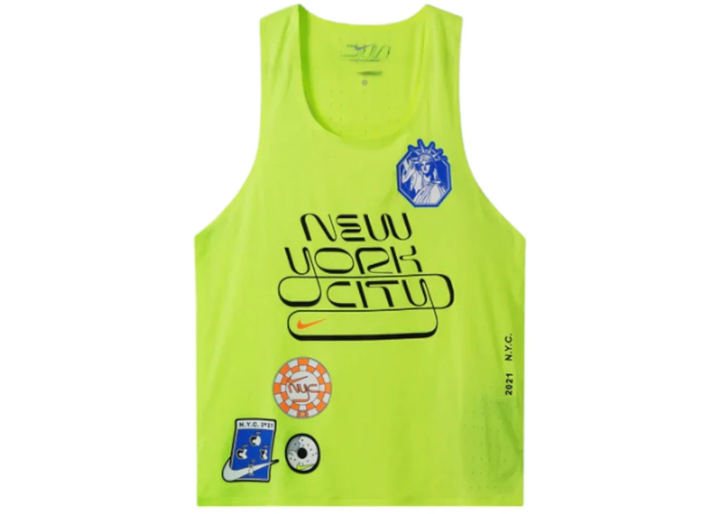 Nike AeroSwift NYC Marathon Run 2021 Dri-Fit ADV Singlet Running Vest Volt - 1