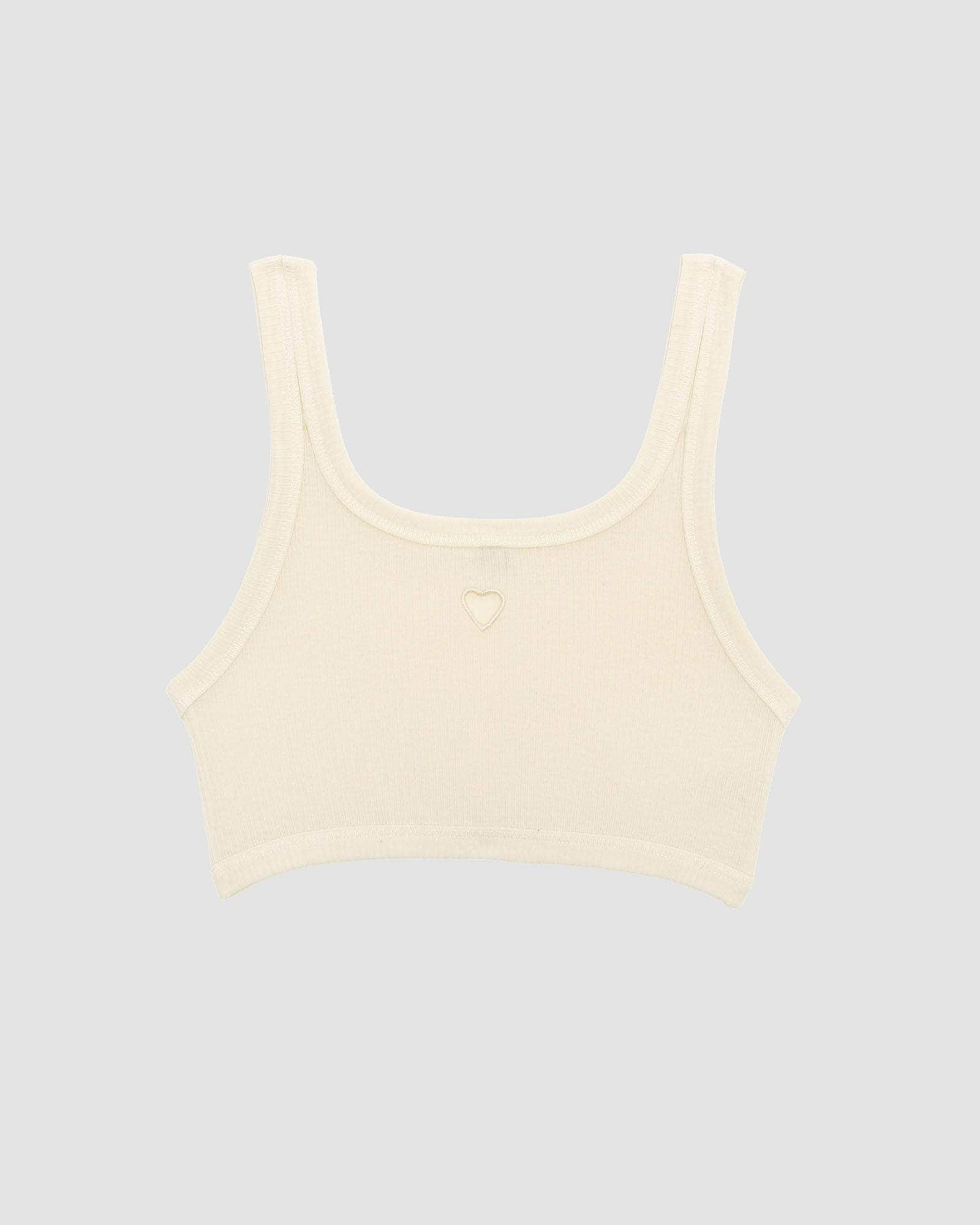 Heart Bra - Fine Organic Cotton Rib - 7