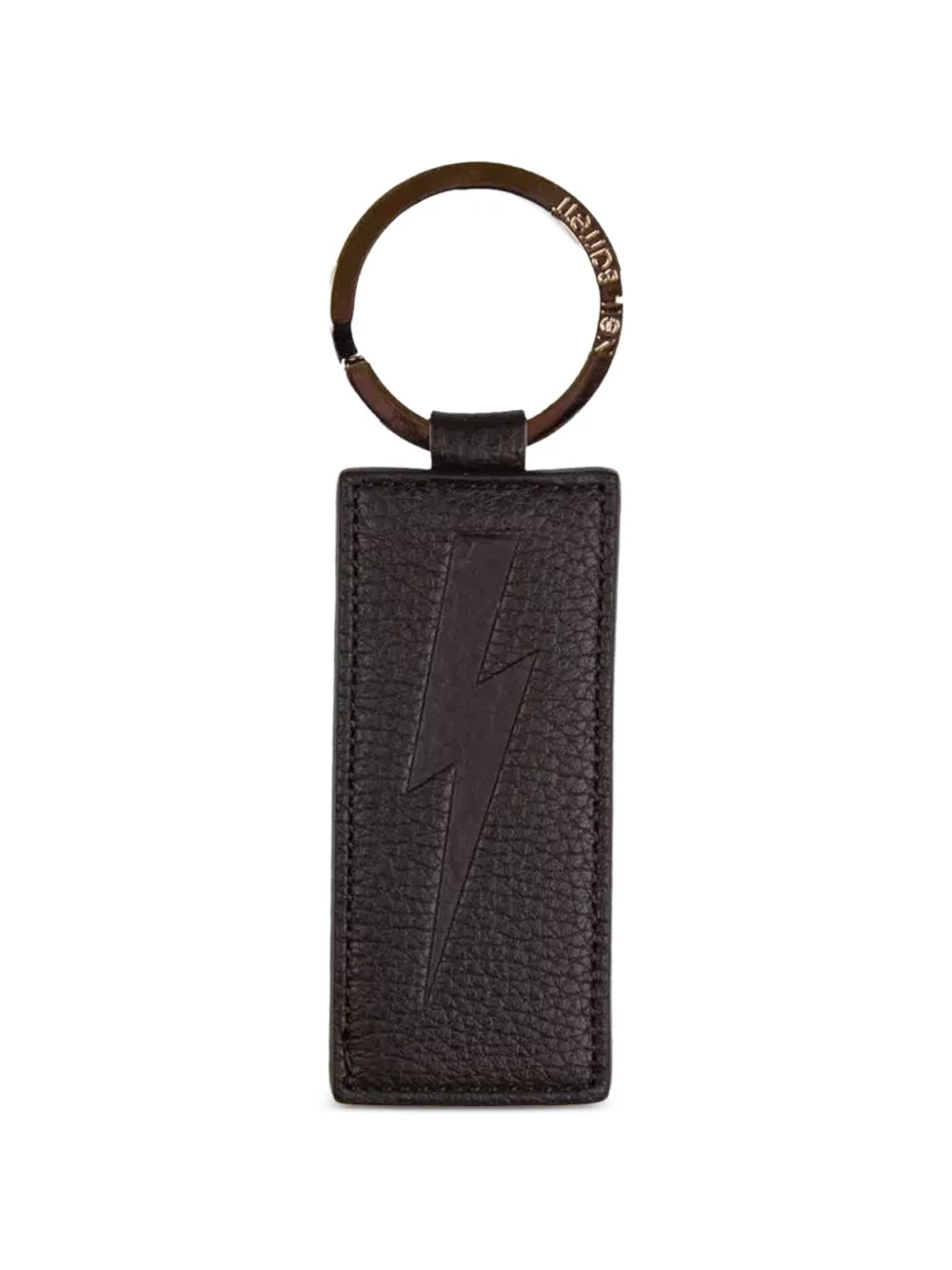 debossed-logo leather keyring - 1