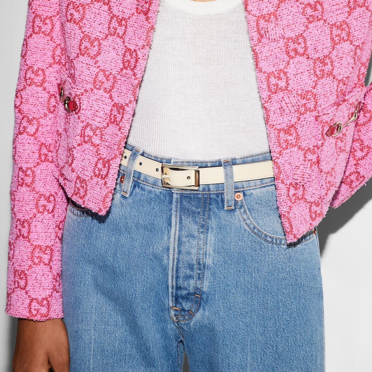 Reversible thin belt with rectangular buckle - 3