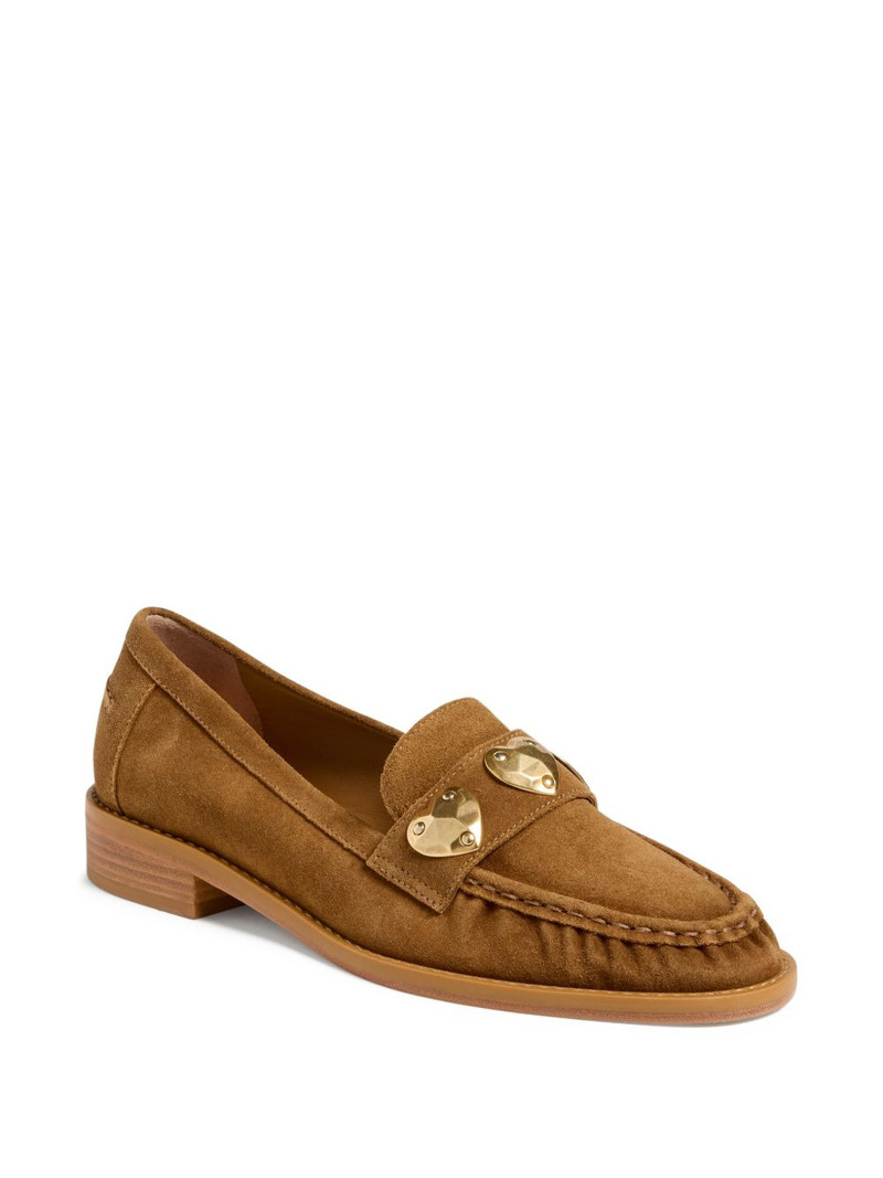 Cinq à Sept Gretta hearts suede loafers outlook
