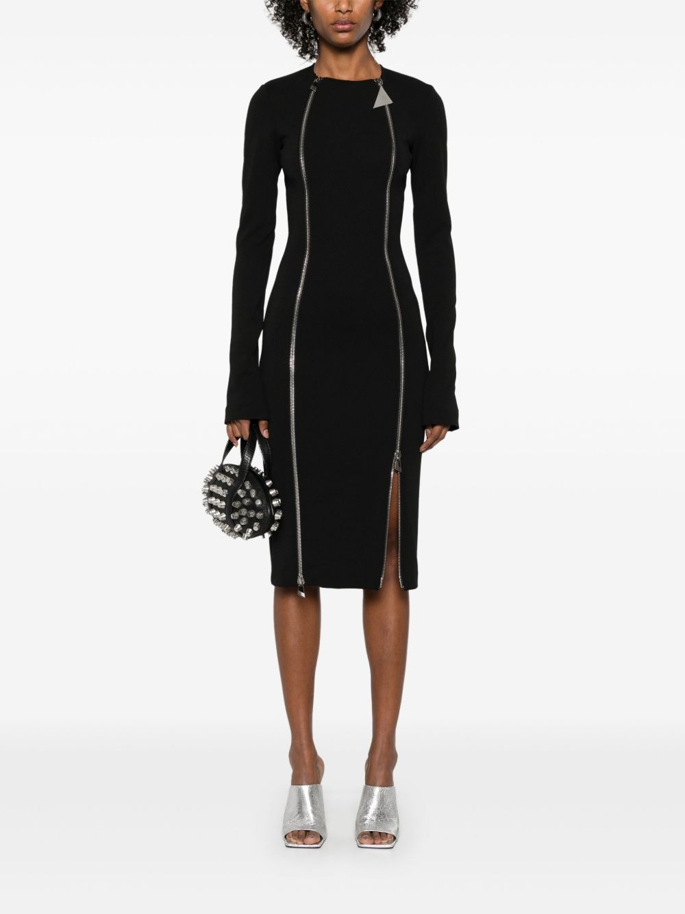 zip-fastening midi dress - 2