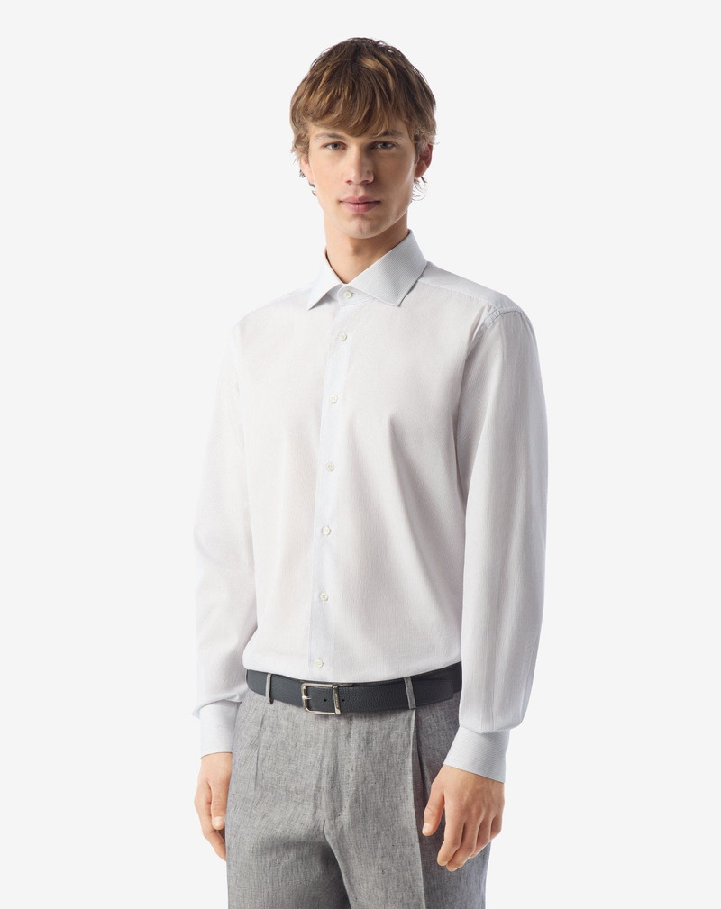 CORNELIANI White cotton shirt with blue stripes outlook