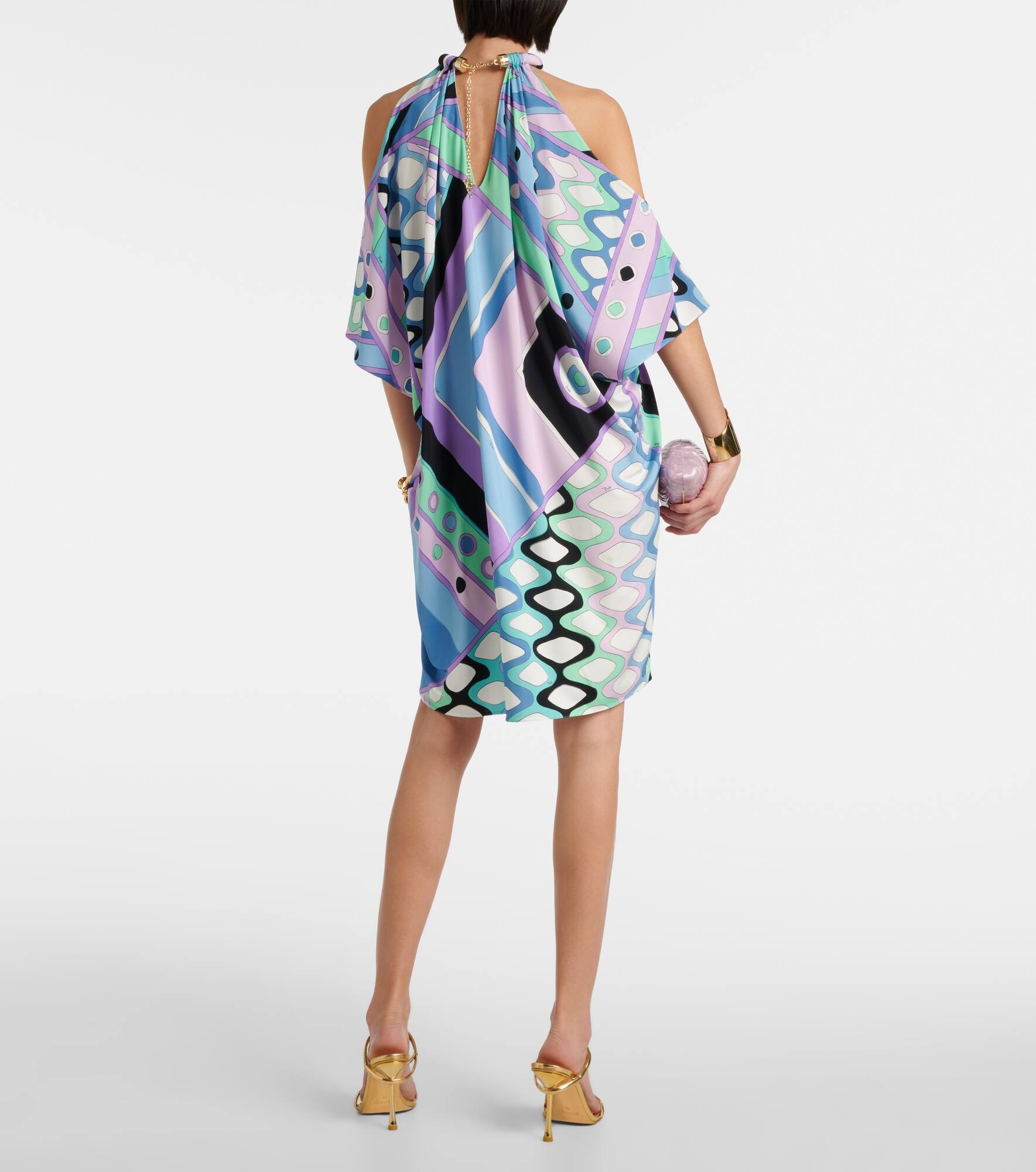 Vivara-print jersey satin kaftan - 3