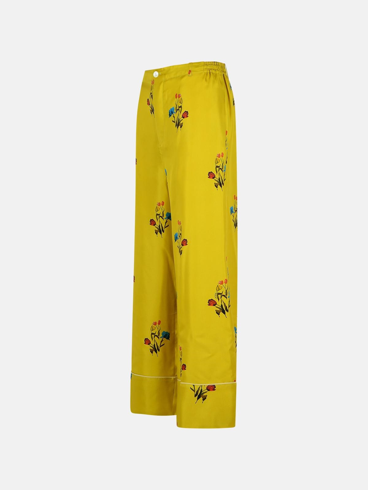 MUSTARD SILK PANTS - 2