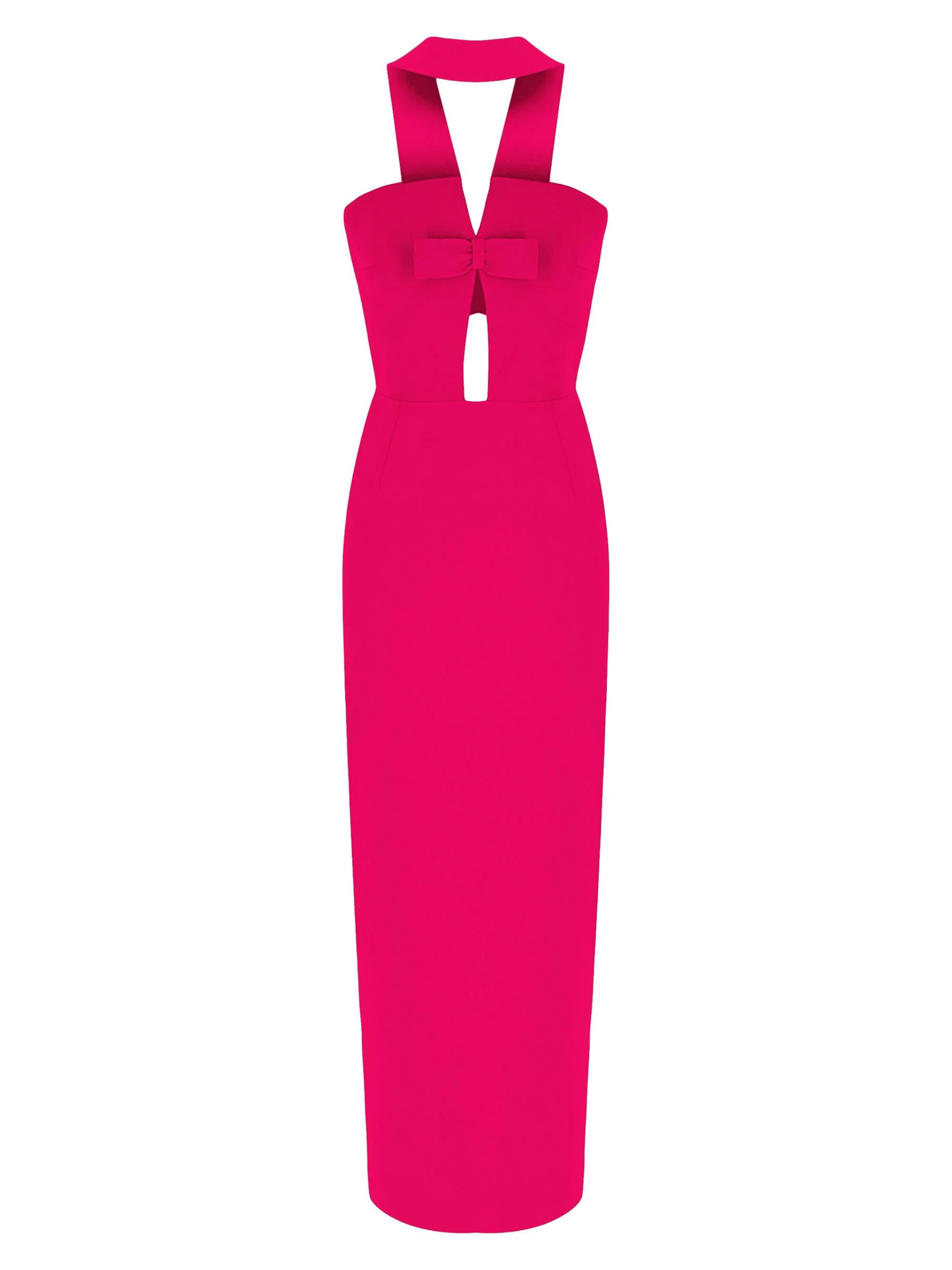 Women's Holly Tailored Column Gown - Hot Pink - 1