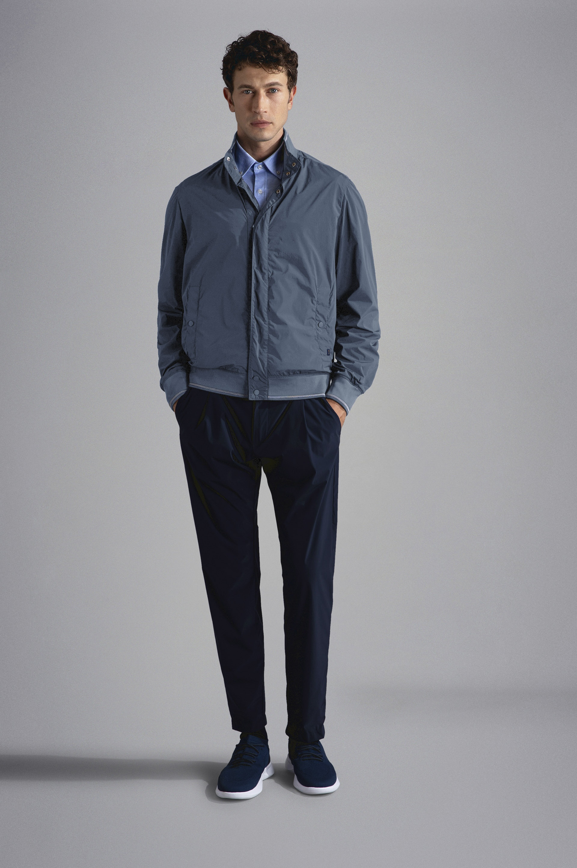 GARMENT DYED STRETCH ECONYL® NYLON BOMBER JACKET - 2