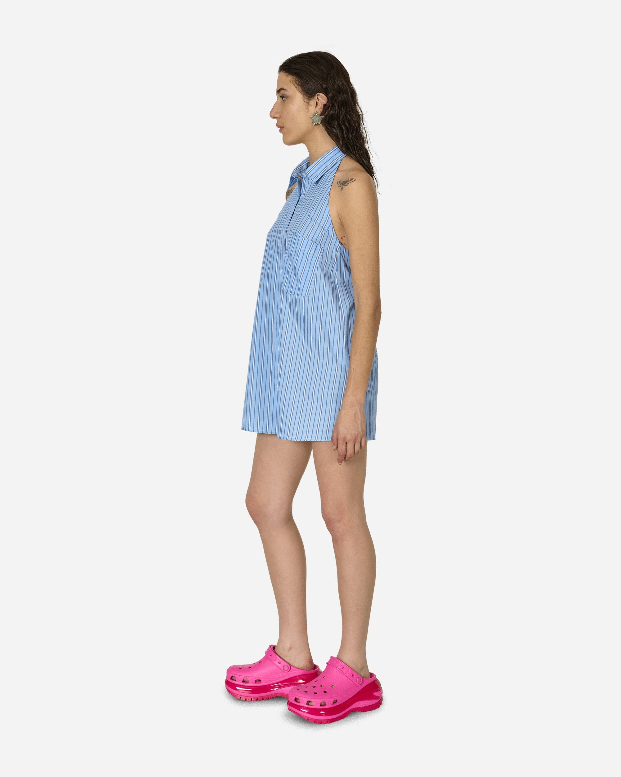 Shirt Mini Dress White / Blue - 2
