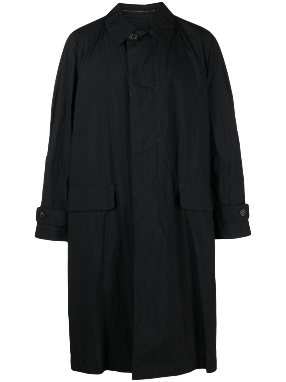 classic-collar long coat - 1