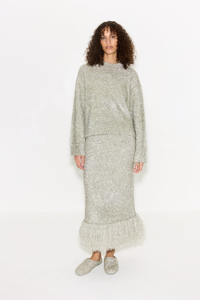 Brink Tinsel Knit Skirt In Satellite Silver 4