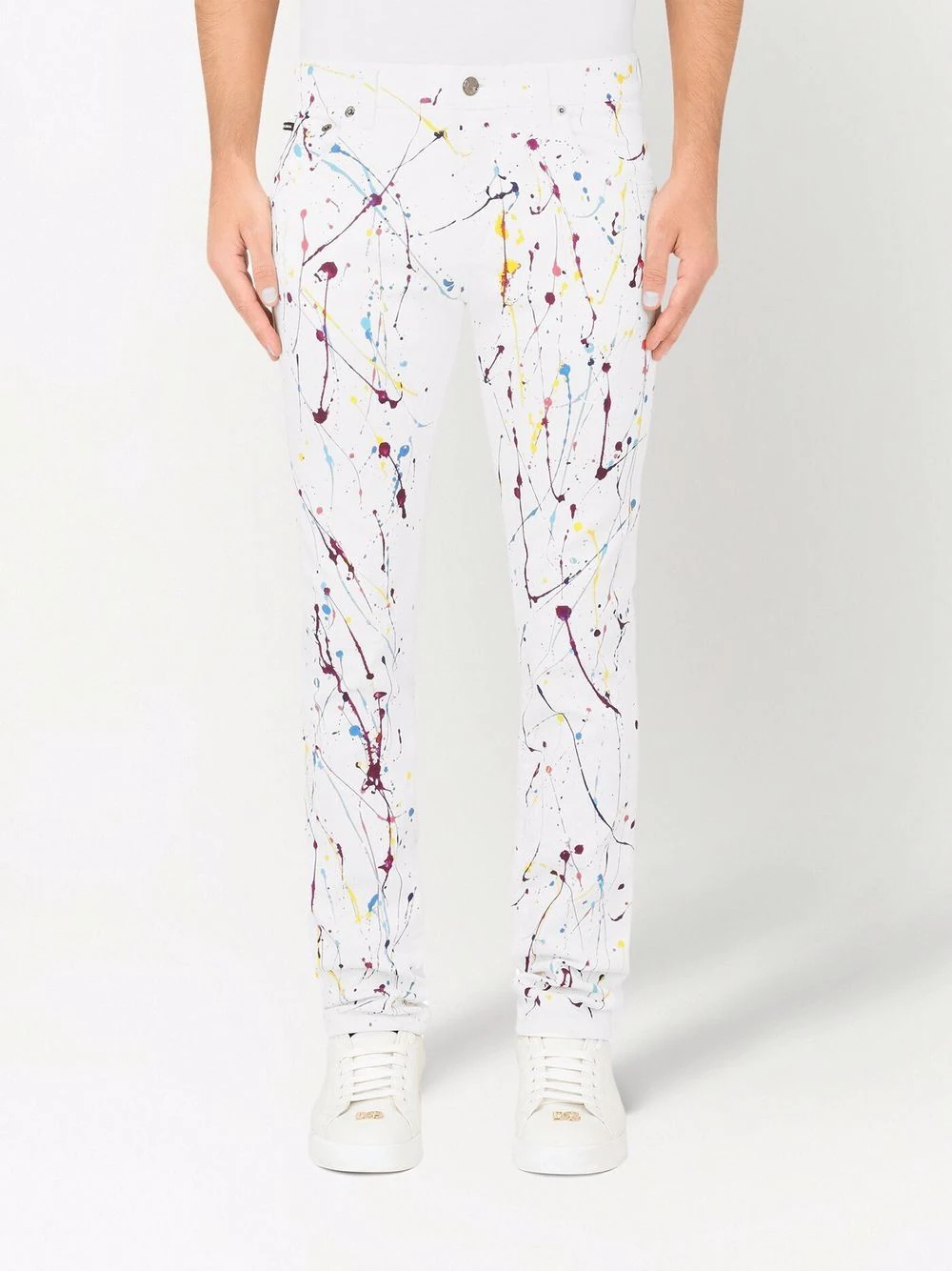 paint-splatter detail skinny jeans - 3