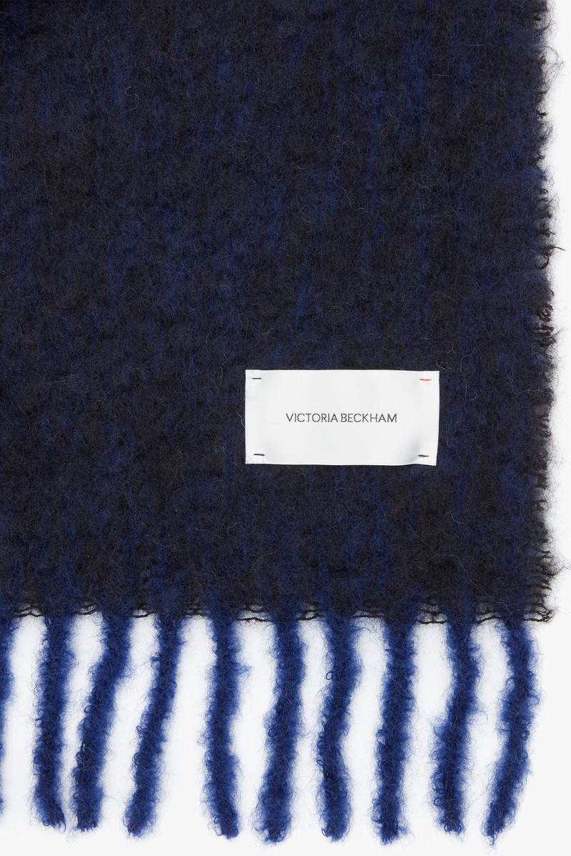 Victoria Beckham EXCLUSIVE Mohair Scarf In Navy outlook