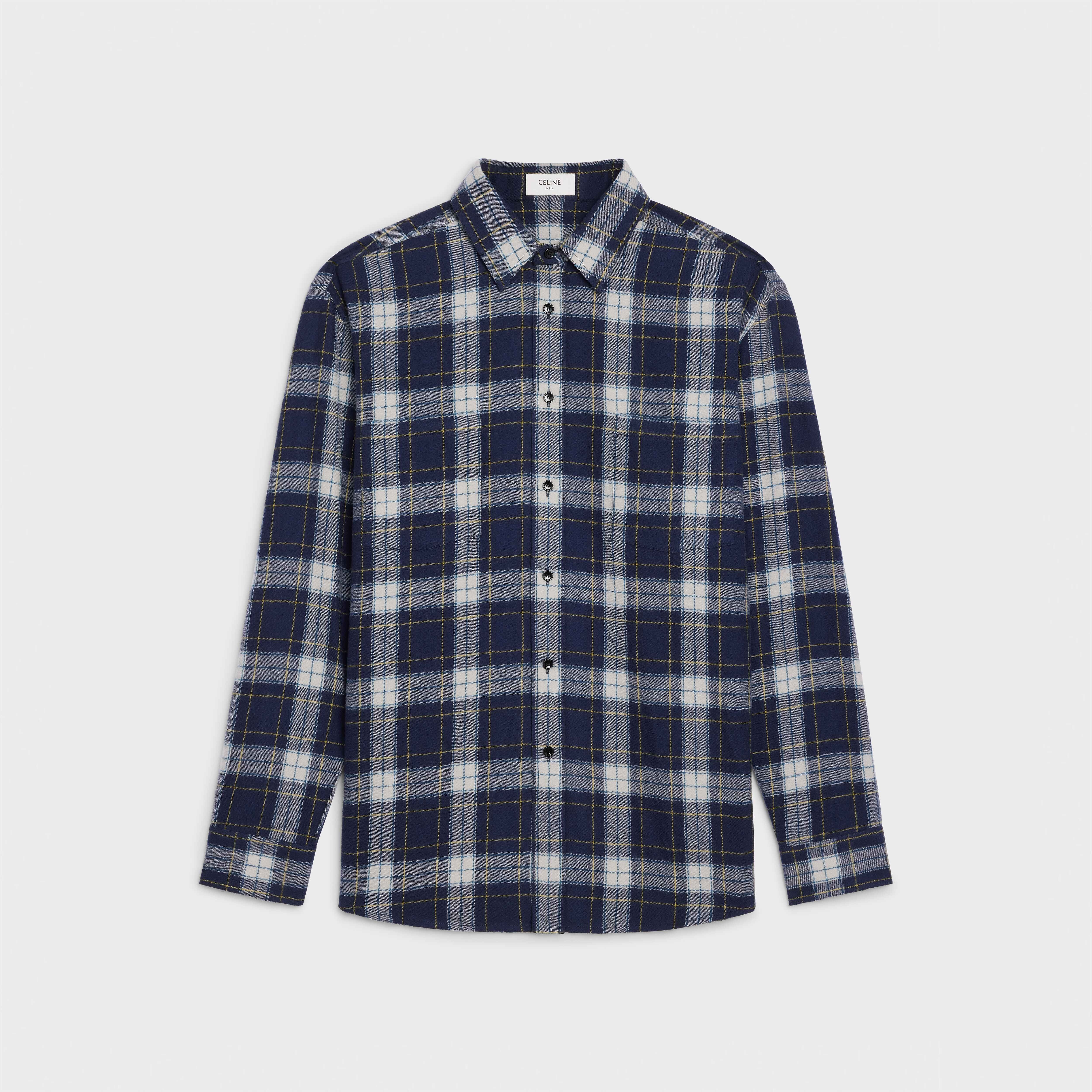 LOOSE SHIRT IN CHECKED WOOL - 1