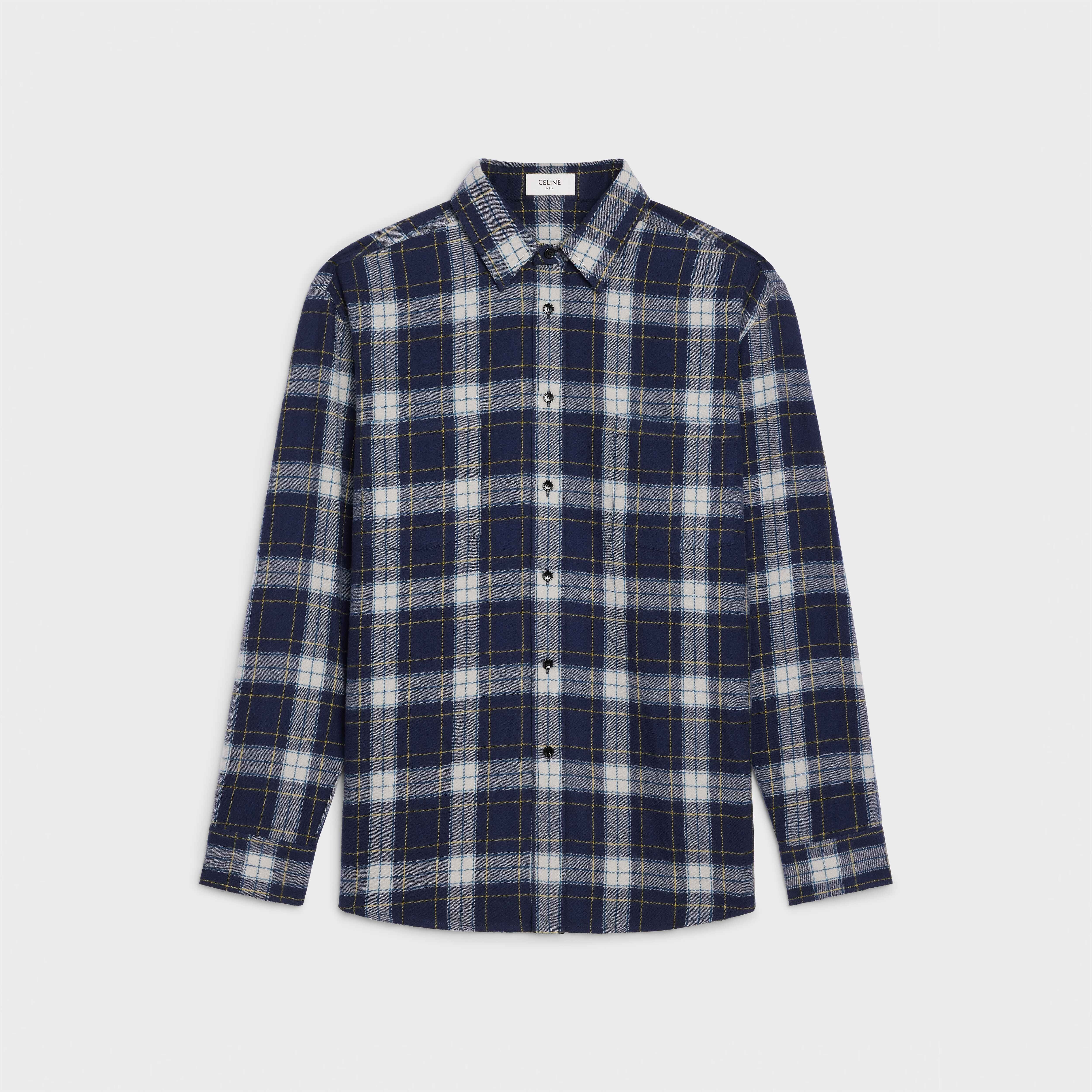 LOOSE SHIRT IN CHECKED WOOL - 1