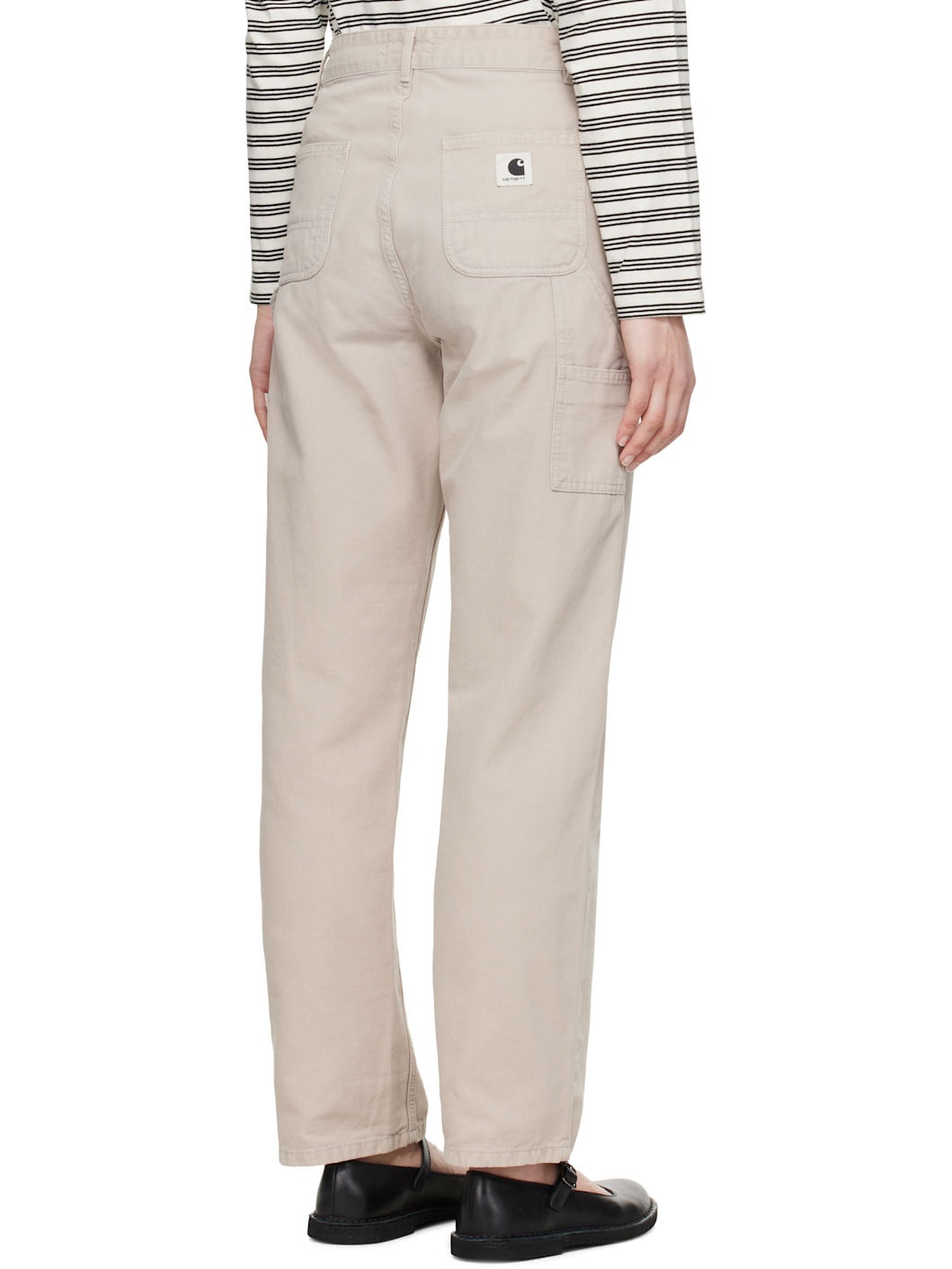 Beige Pierce Straight Trousers - 3