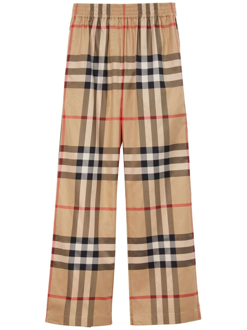 check-pattern cotton trousers 1