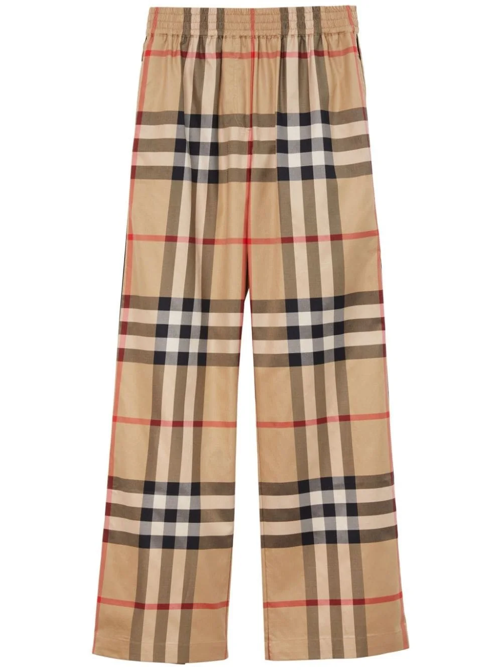 check-pattern cotton trousers - 1