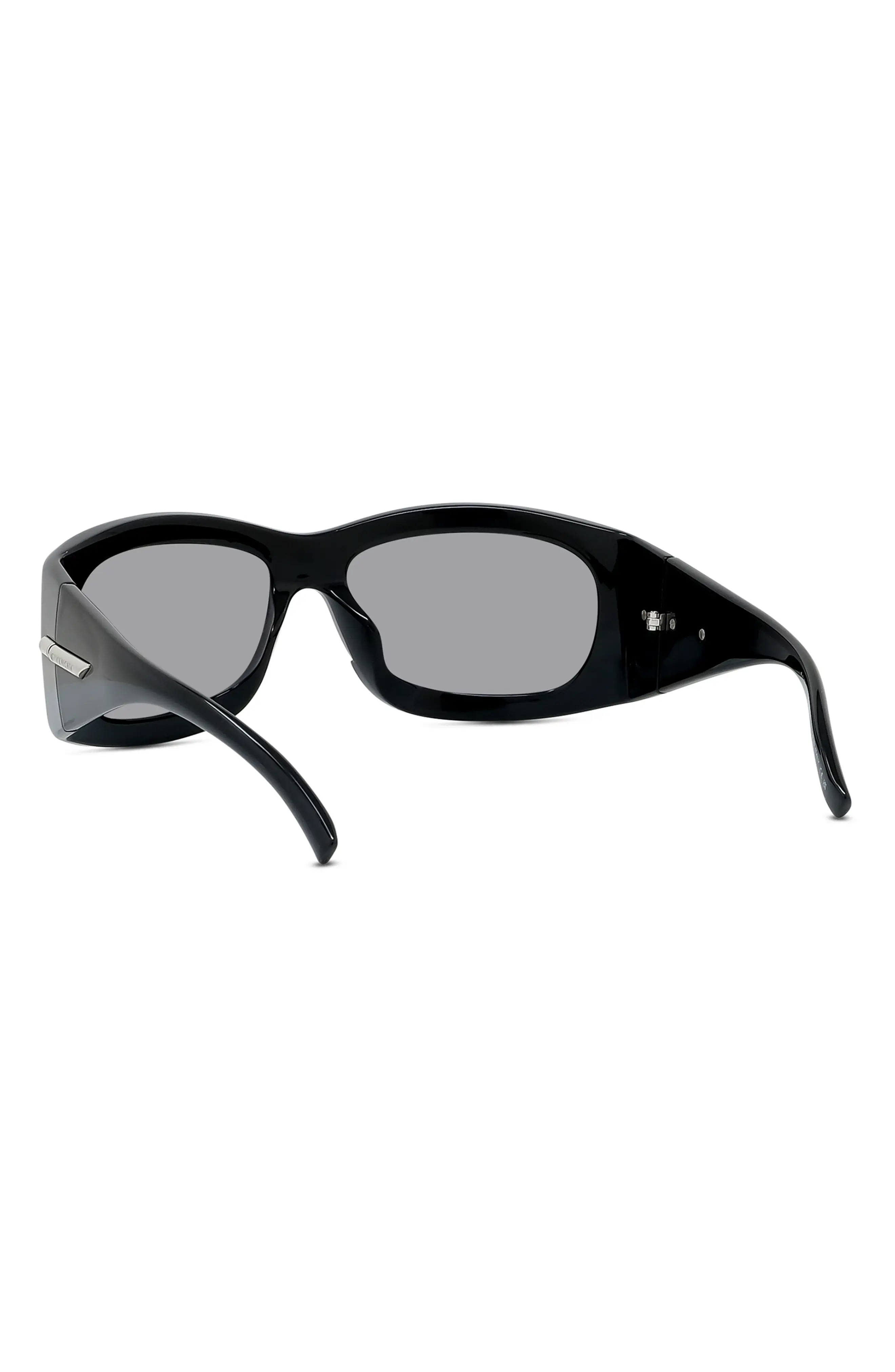 Oval Sunglasses in Shiny Black /Smoke - 5