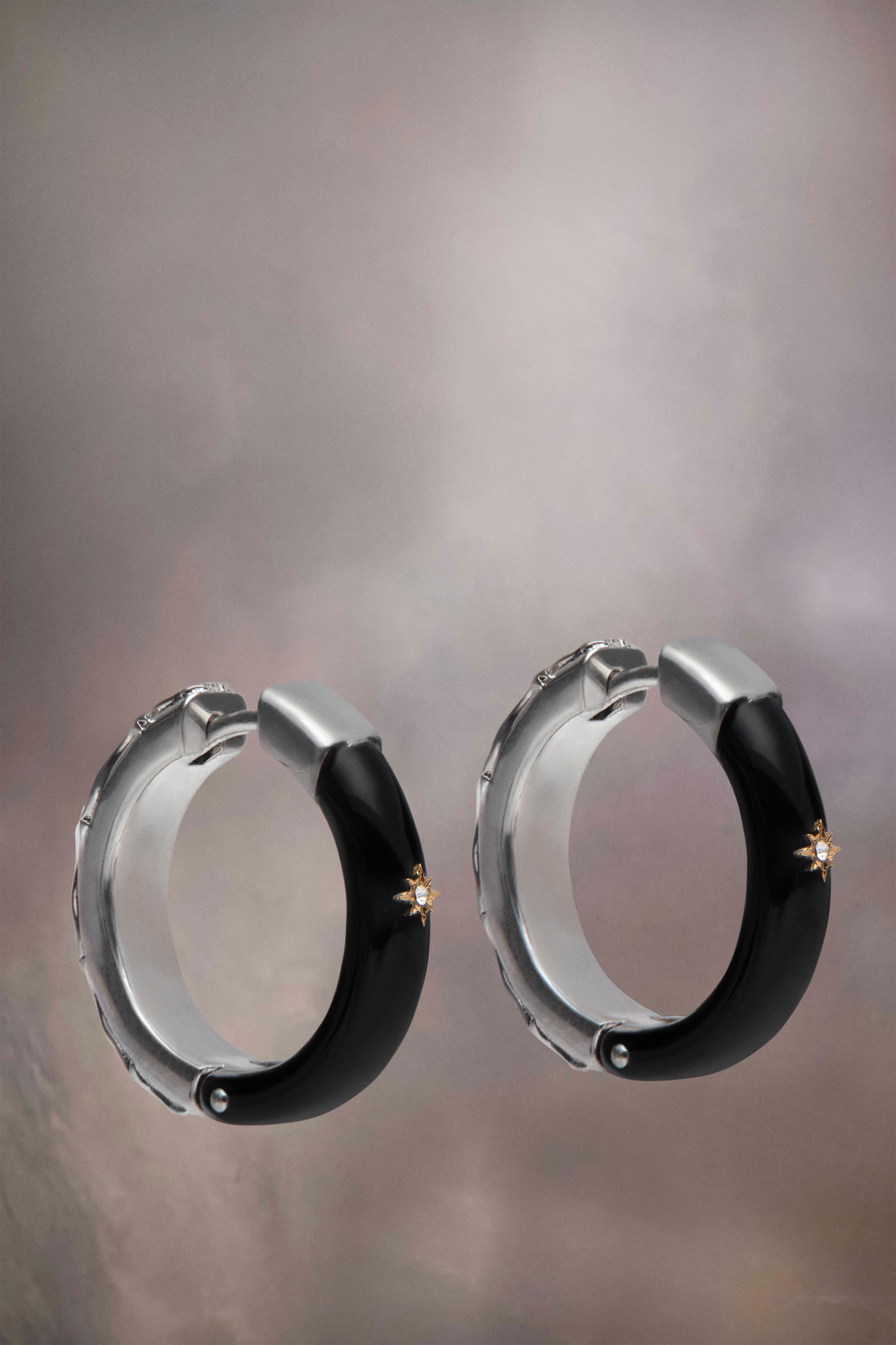 Enamel hoop earrings - 2