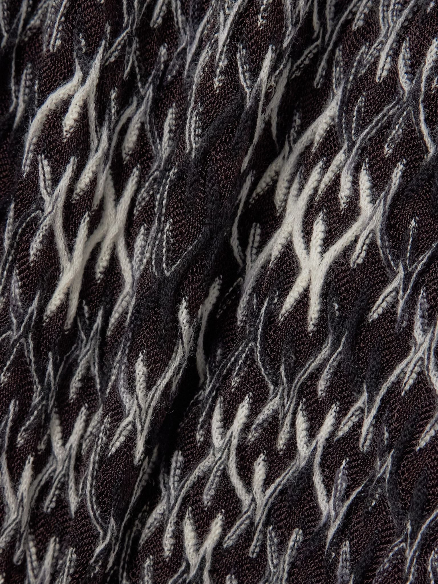 Crochet-knit space-dyed wool-blend wide-leg pants Dark brown - 4