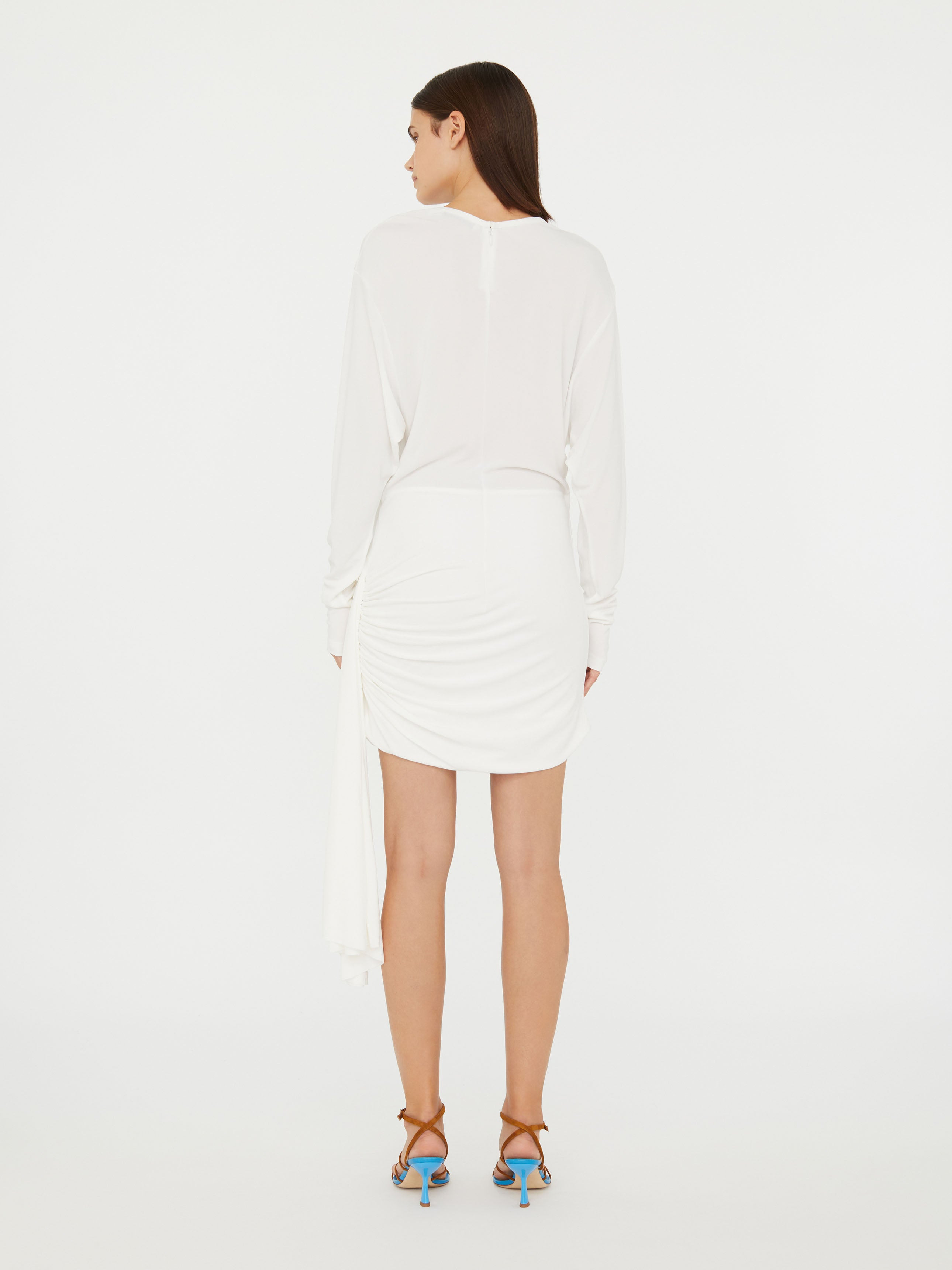 Side Cowl Drape Extension Dress - 5