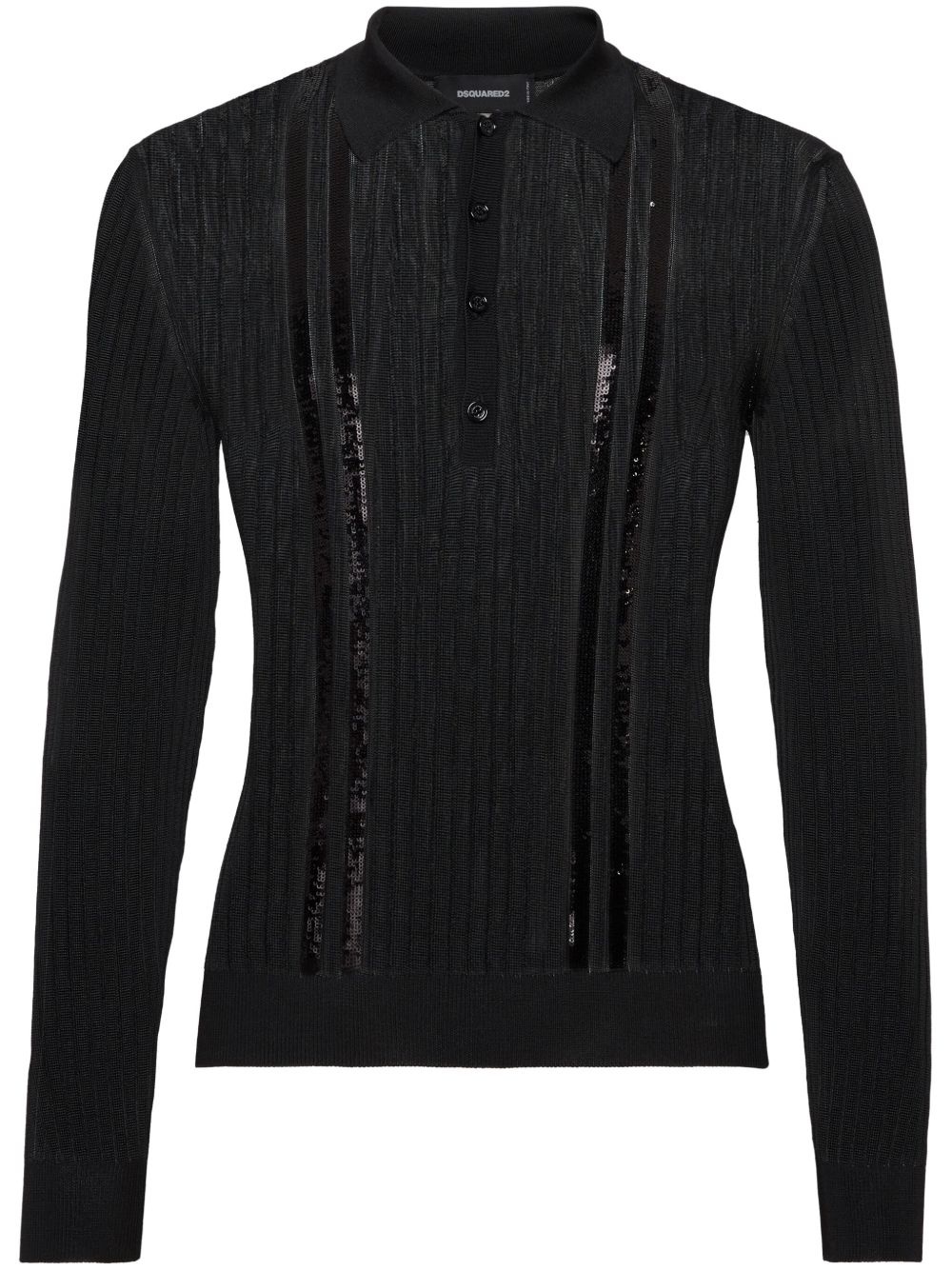 sequin-embellished polo shirt - 1