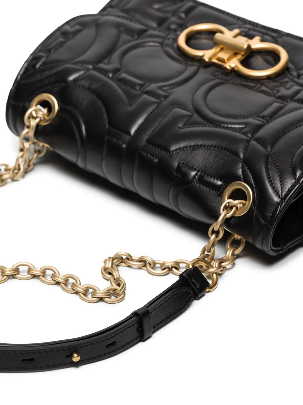 embossed Gancini shoulder bag - 5