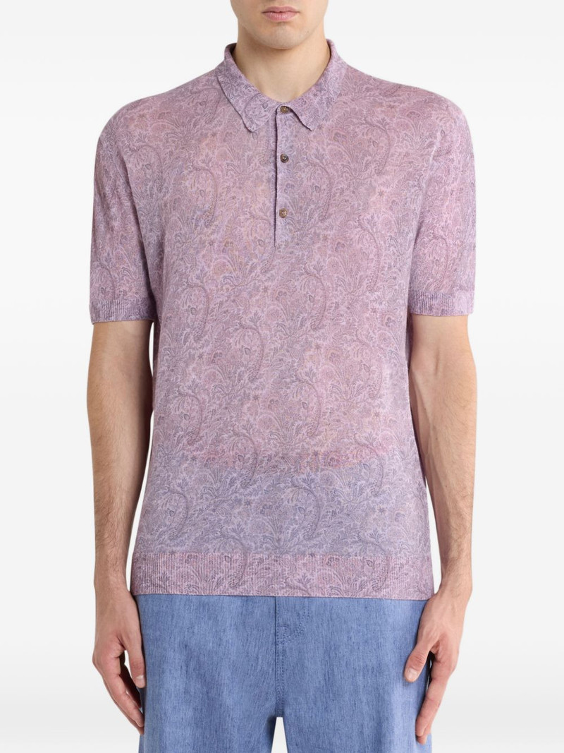 Etro floral-motif polo shirt outlook