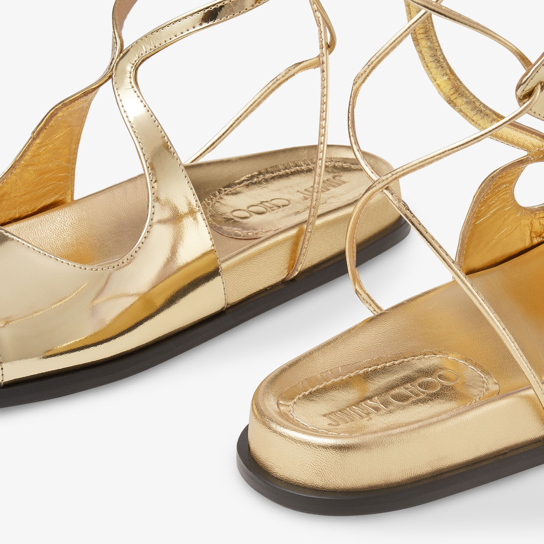 Azure Flat
Gold Liquid Metal Leather Flat Sandals - 4