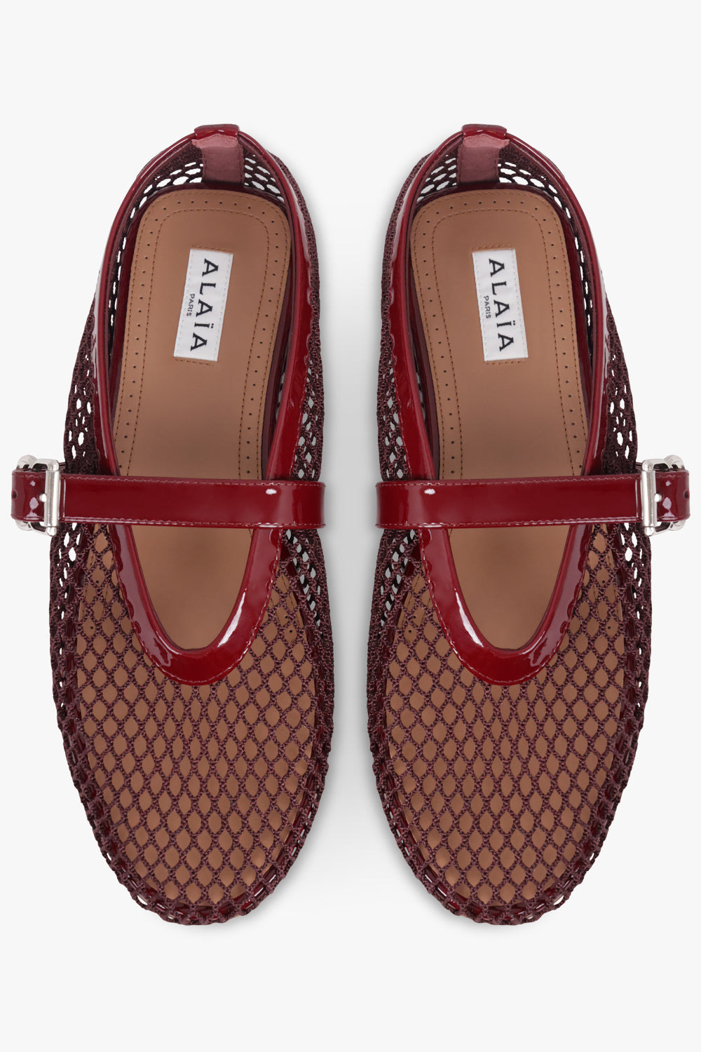 FISHNET MESH BALLET FLAT | GARNET RED - 5