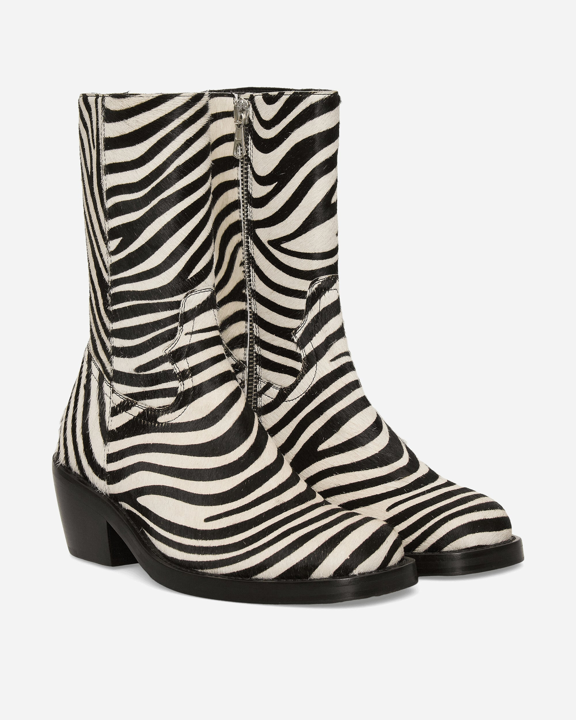 Zebra Ponyhair Boots Black - 2