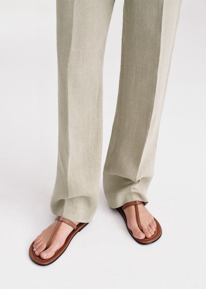 Totême The t-strap sandal tan grain | REVERSIBLE