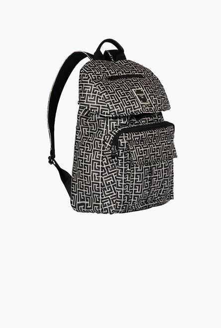 Nylon backpack with bicolor Balmain monogram - 5