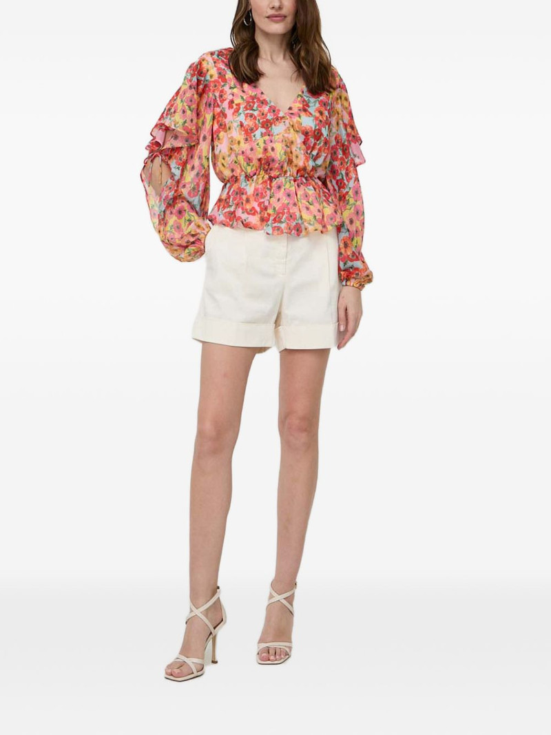 GUESS USA ruffled floral-print blouse outlook
