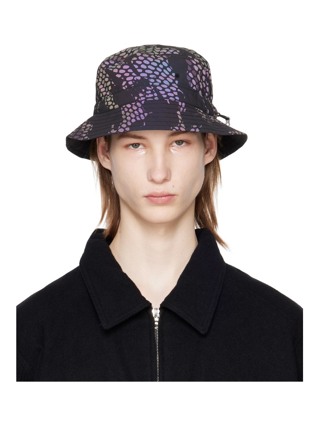Black Camo Reflective Bucket Hat - 1