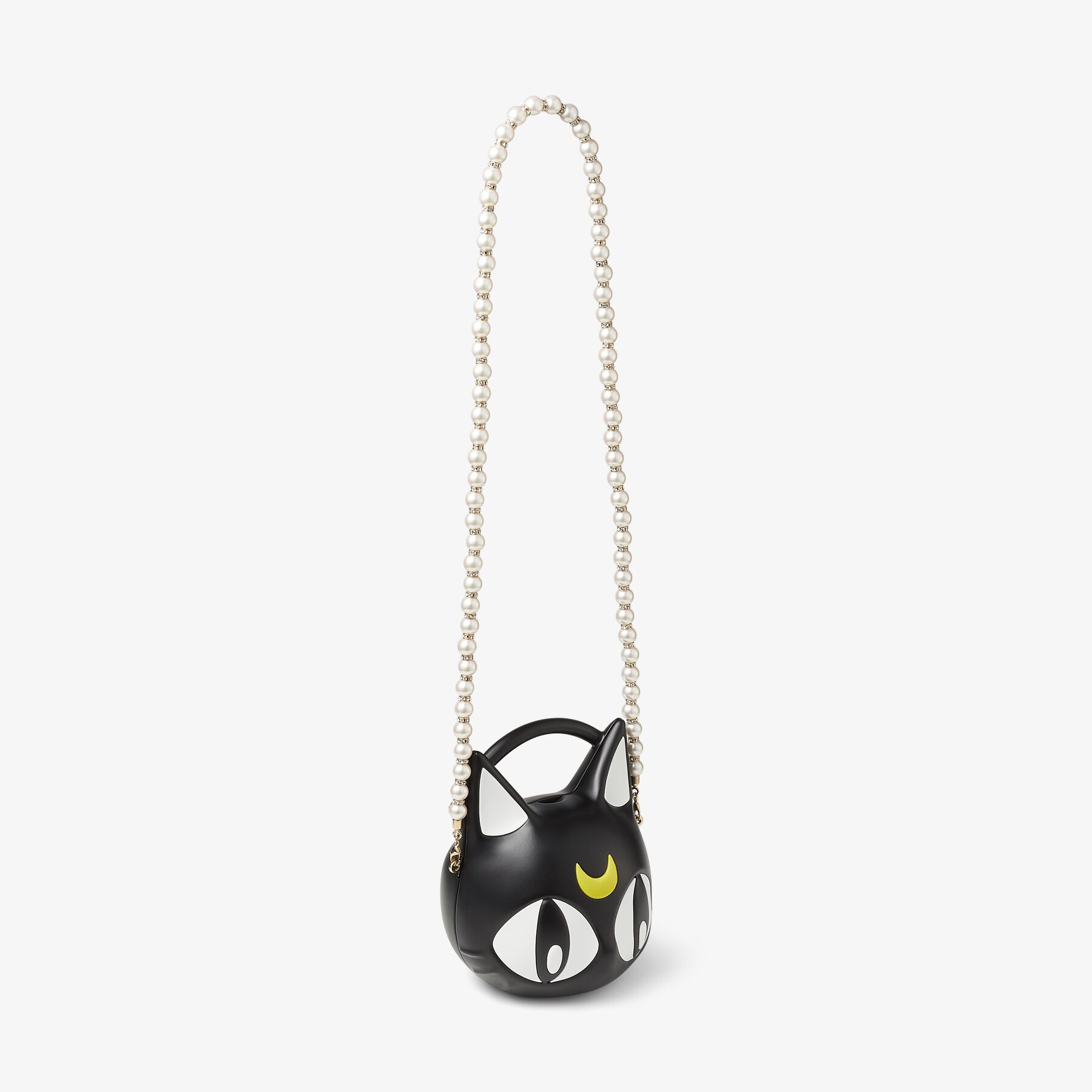 Pearl Luna Minaudiere Clutch
Black Plexi Luna Minaudière with Pearl Strap - 4