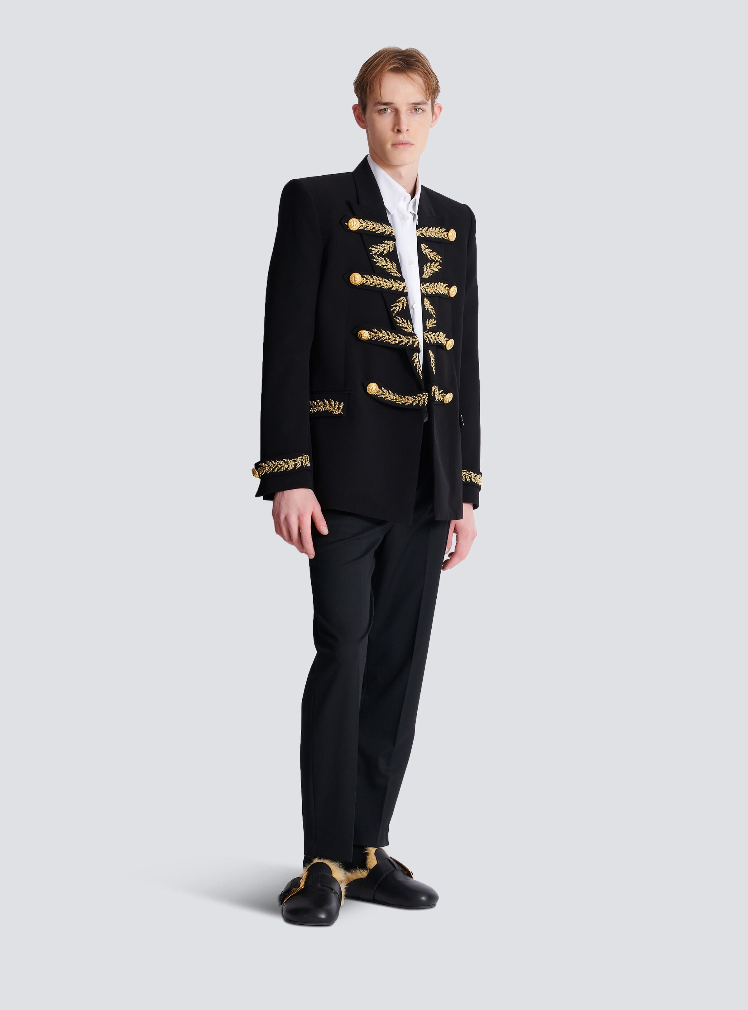 Embroidered crepe jacket - 3
