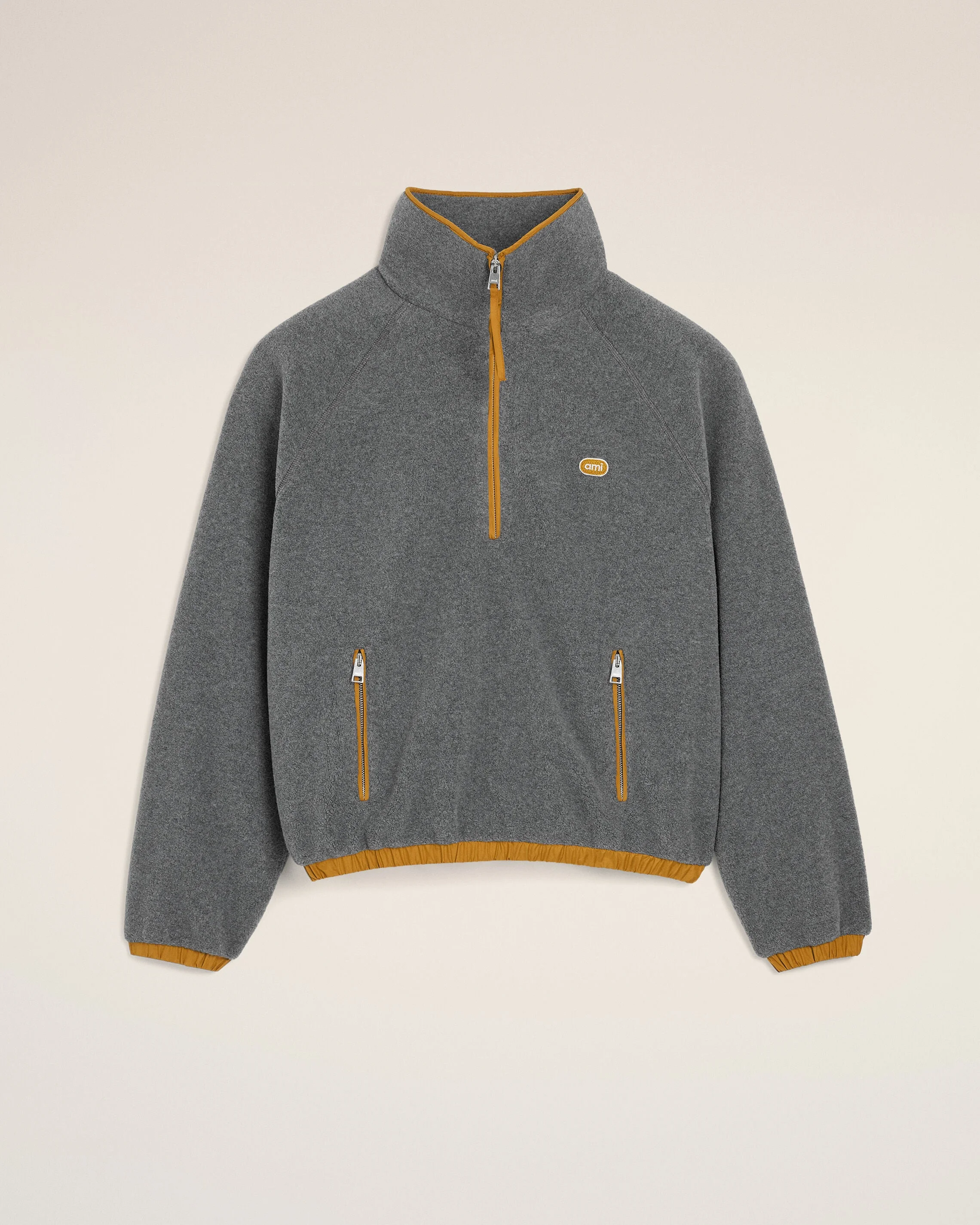 GREY FLEECE VAREUSE WITH AMI PATCH - 1