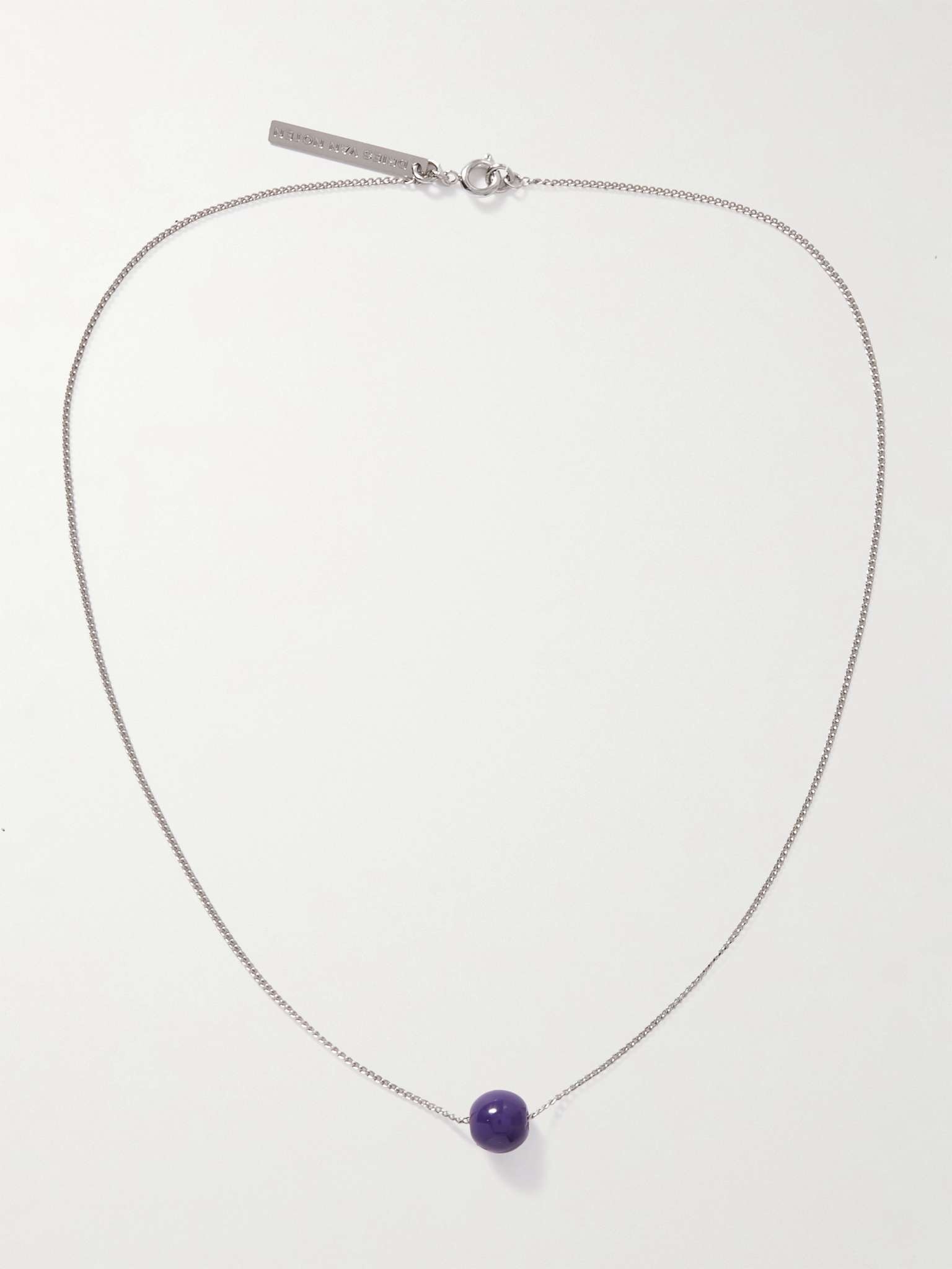 Silver-Tone and Enamel Chain Necklace - 4