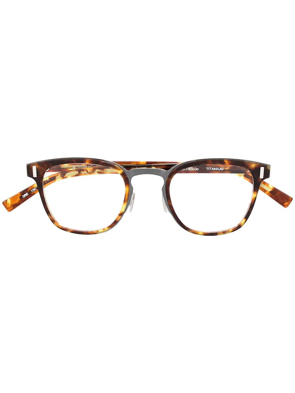 square-frame tortoiseshell effect glasses - 1