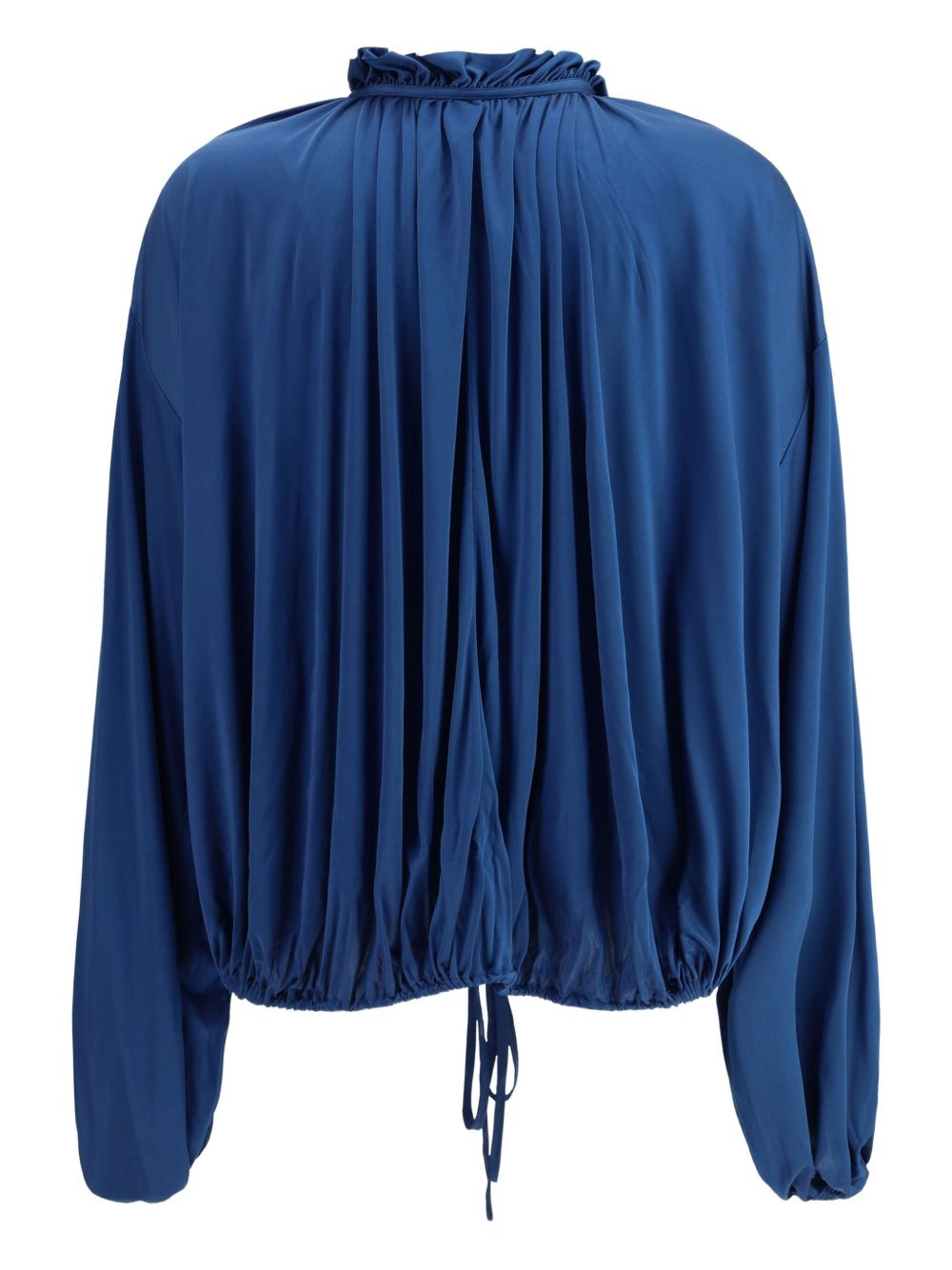 draped puff-sleeve blouse - 2
