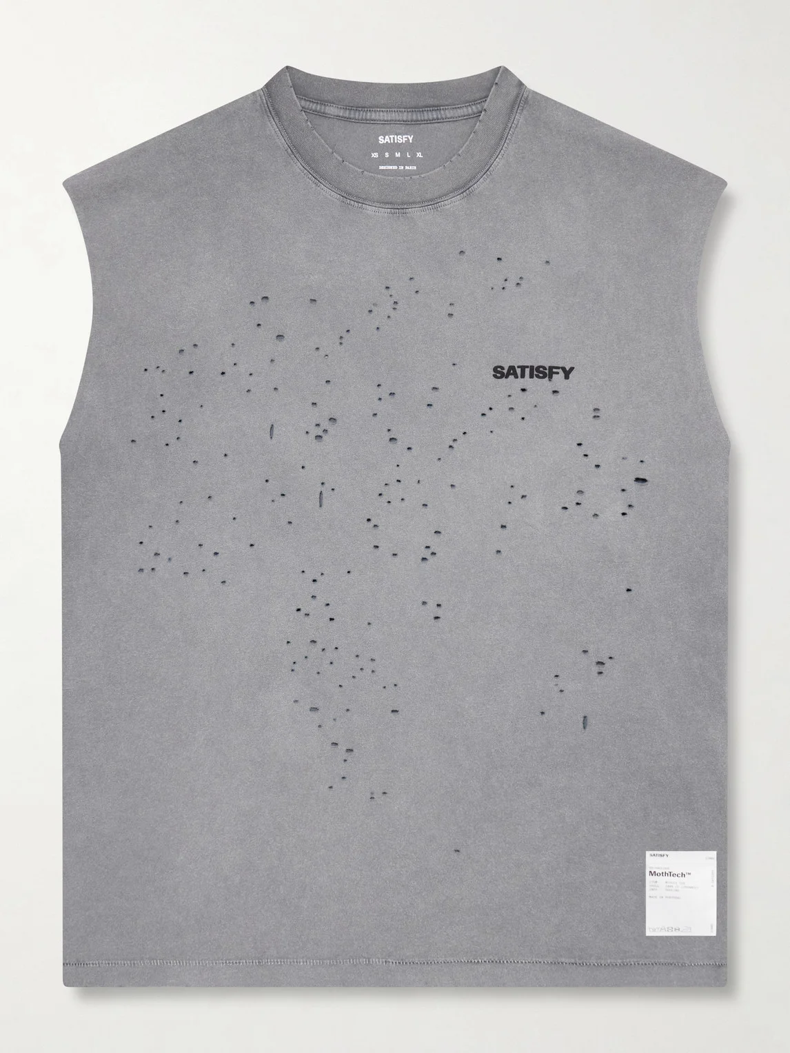 Distressed Logo-Print MothTech™ Organic Cotton-Jersey Tank Top - 1