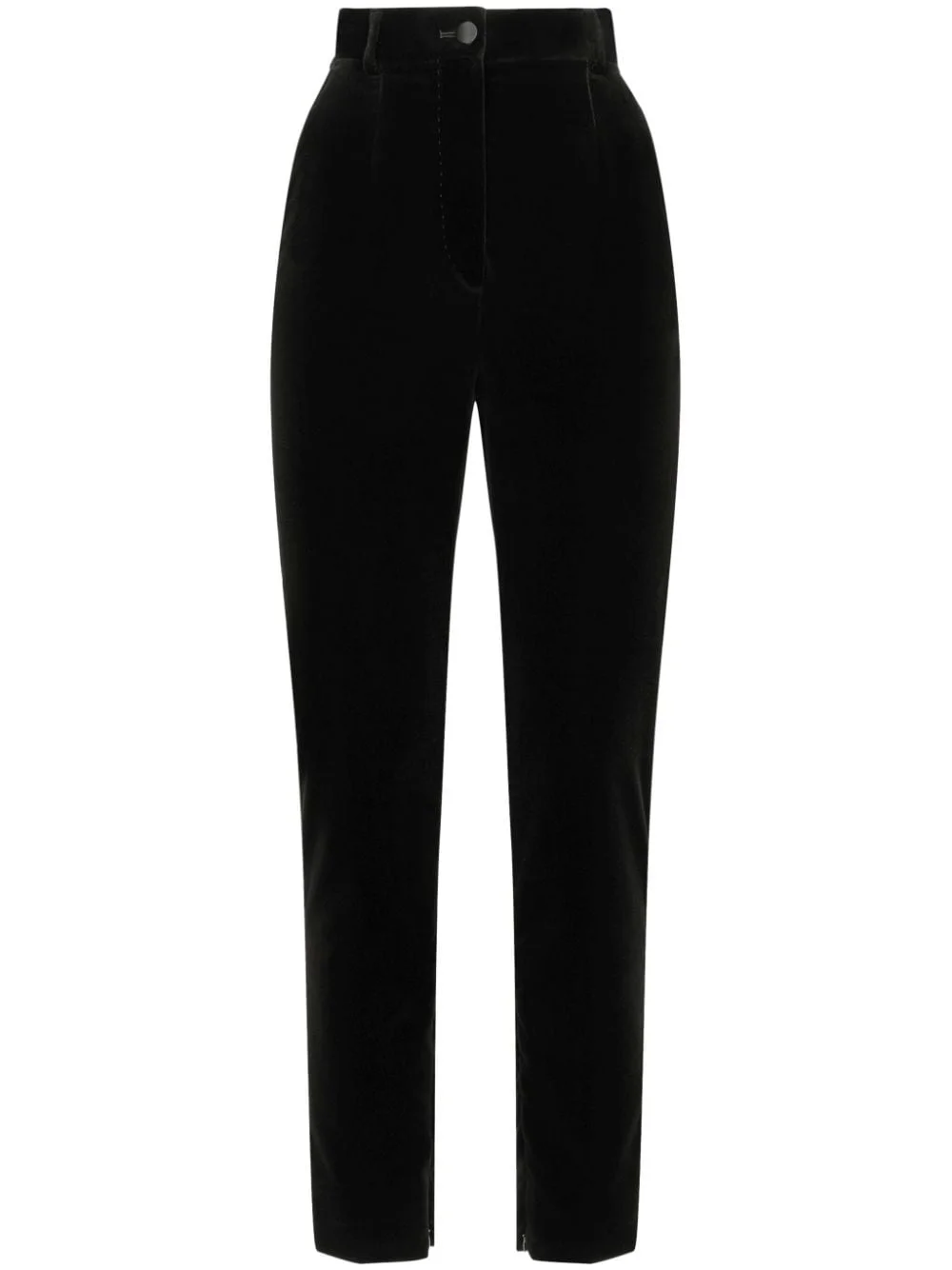 high-waisted velvet trousers - 1