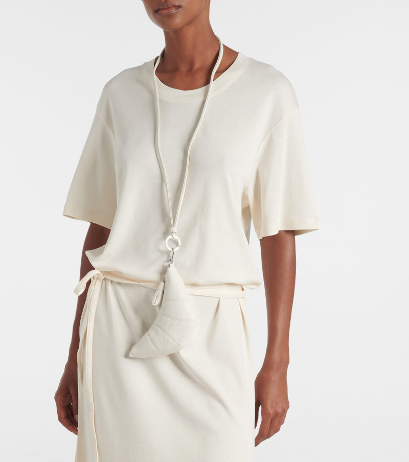 Lemaire Croissant leather coin purse with strap outlook