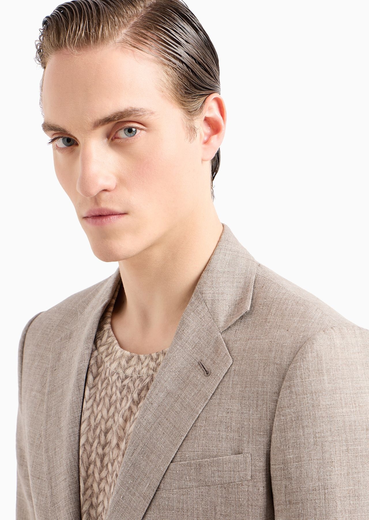 Single-breasted Soho line suit in linen and virgin wool - 5