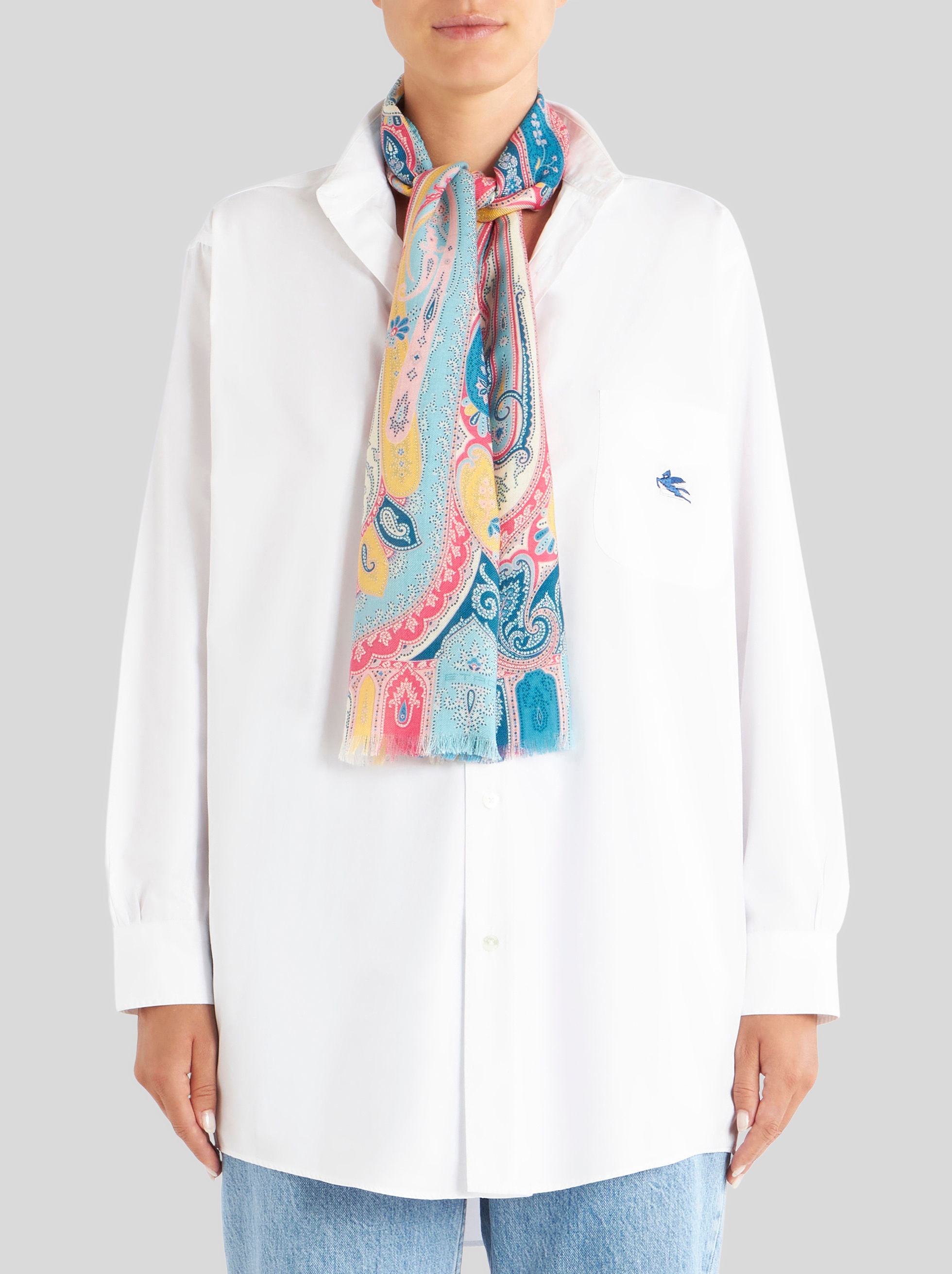PAISLEY WOOL AND SILK SCARF - 2